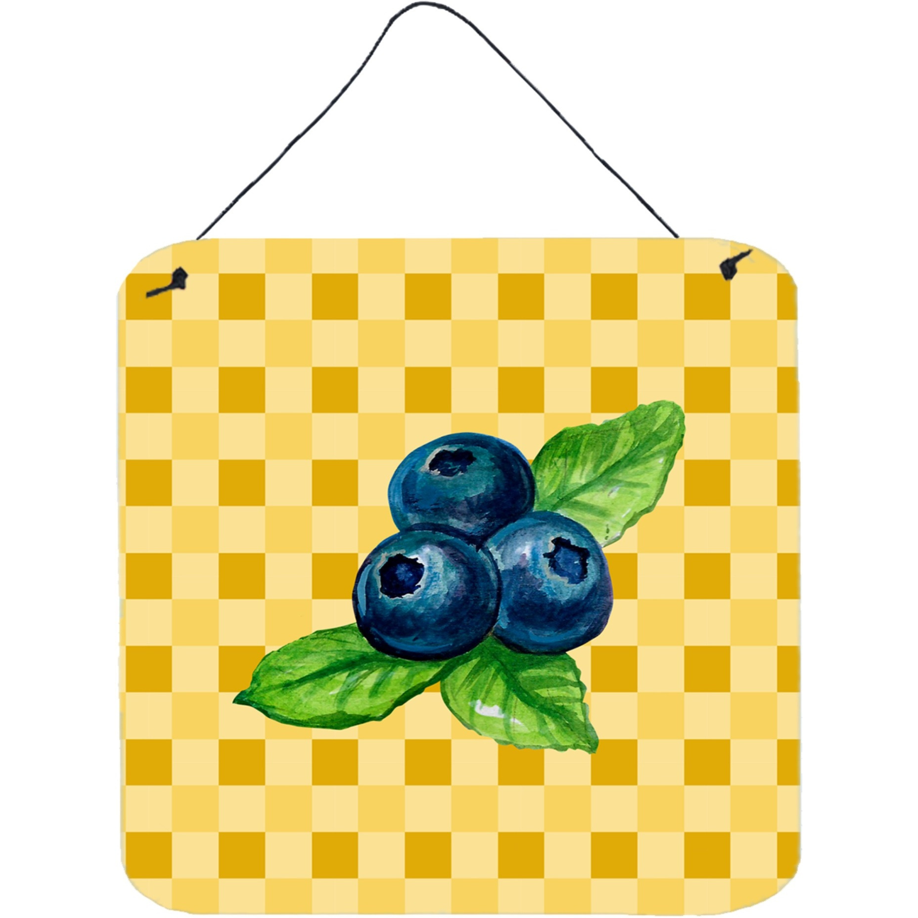 &quotCaroline's Treasures Blueberries on Basketweave Metal Print, 6H x 6W, Multicolor"