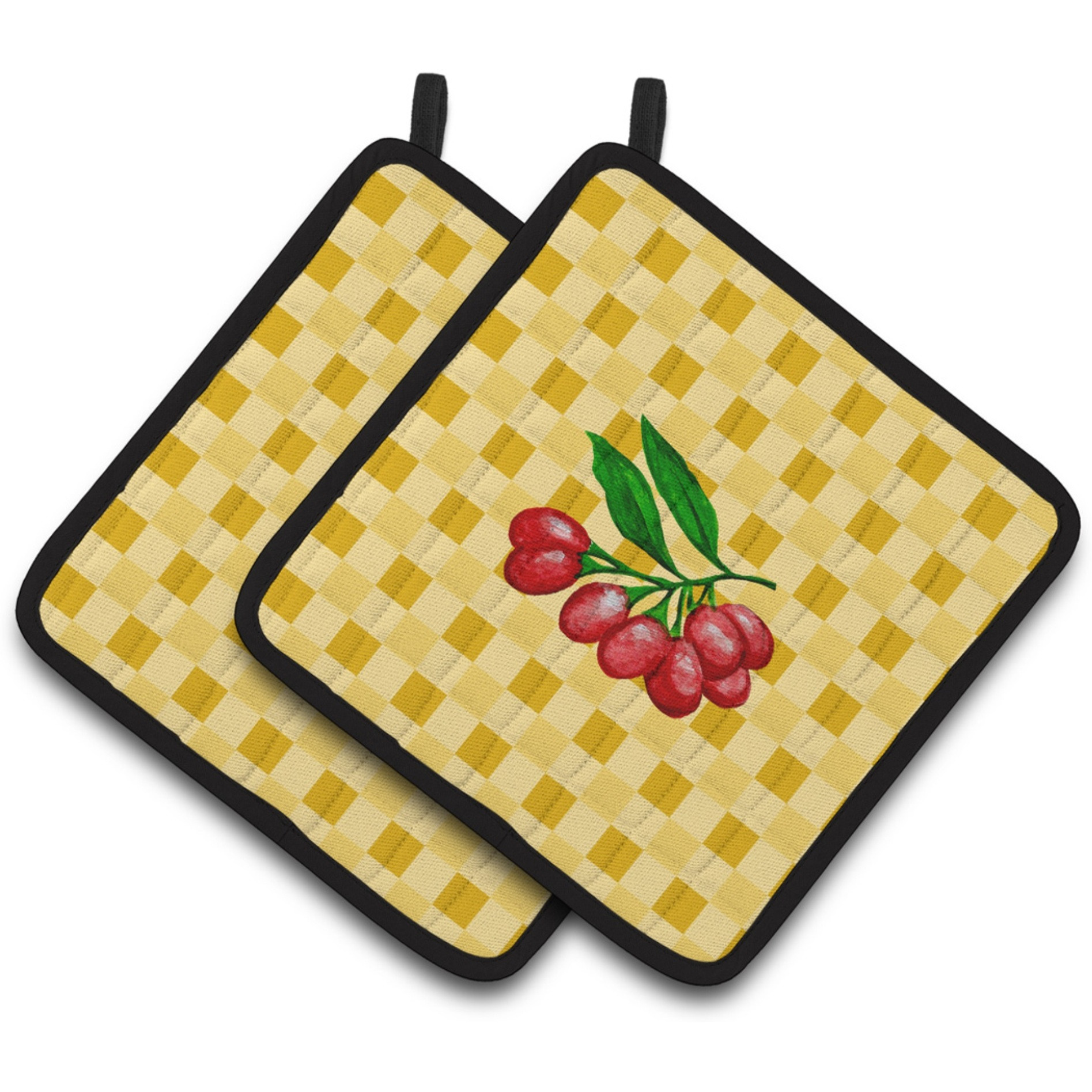 &quotCaroline's Treasures Gojis on Basketweave Decorated pot holder, 7.5HX7.5W, Multicolor"