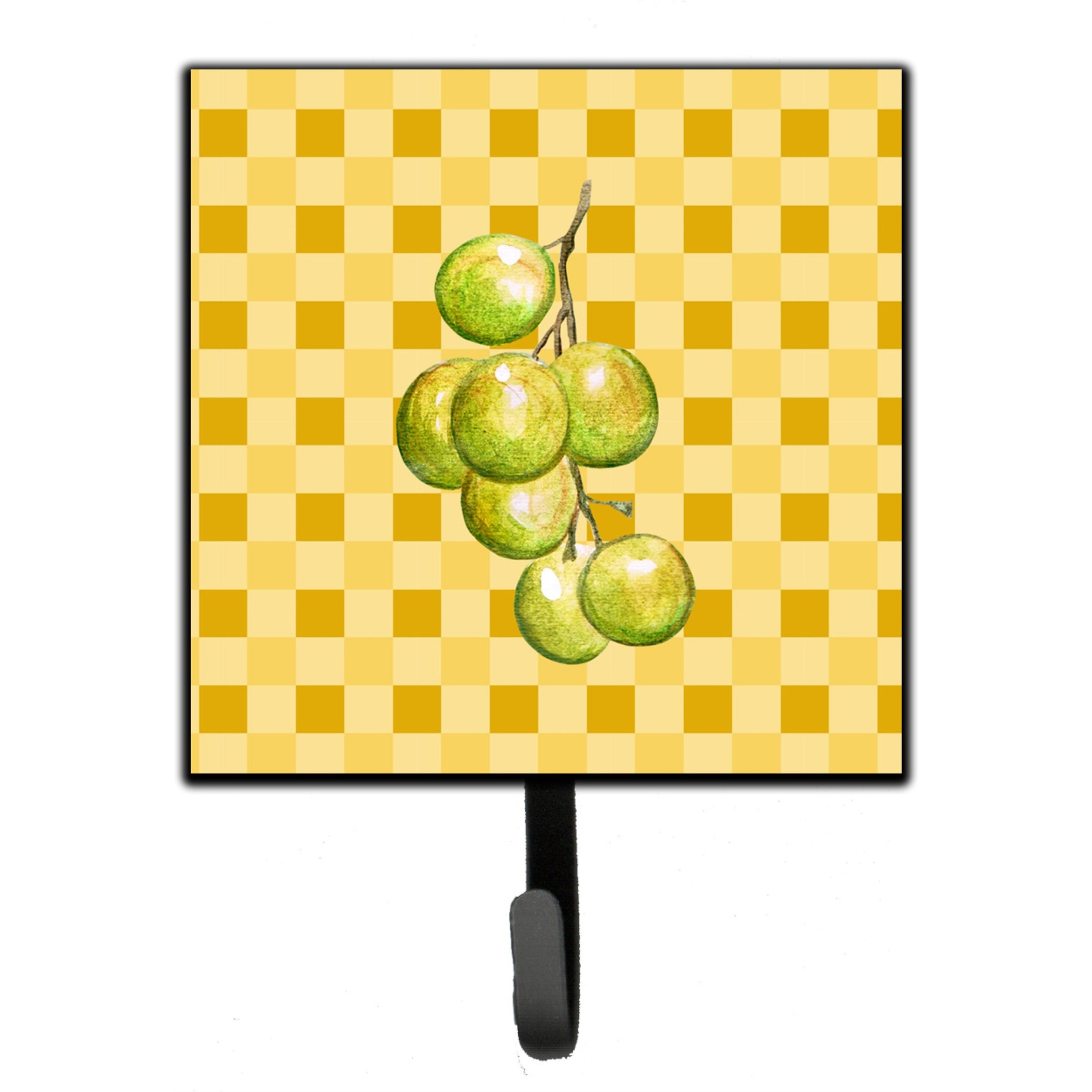 &quotCaroline's Treasures White Grapes on Basketweave Wall Hook, Small, Multicolor"