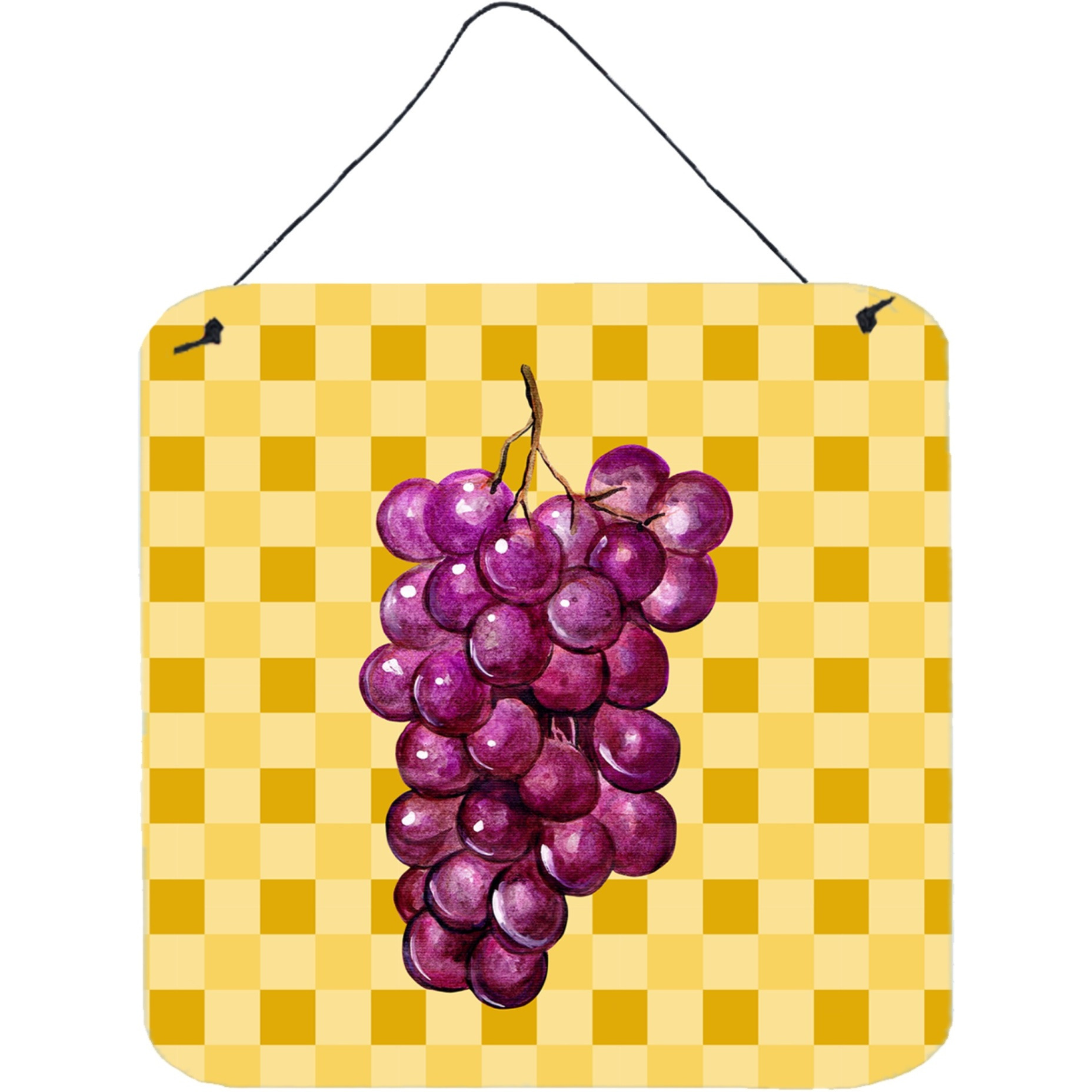 &quotCaroline's Treasures Grapes on Basketweave Metal Print, 6H x 6W, Multicolor"