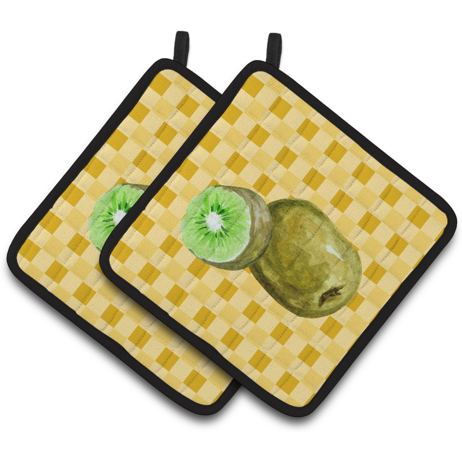 &quotCaroline's Treasures Kiwi on Basketweave Decorated pot holder, 7.5HX7.5W, Multicolor"