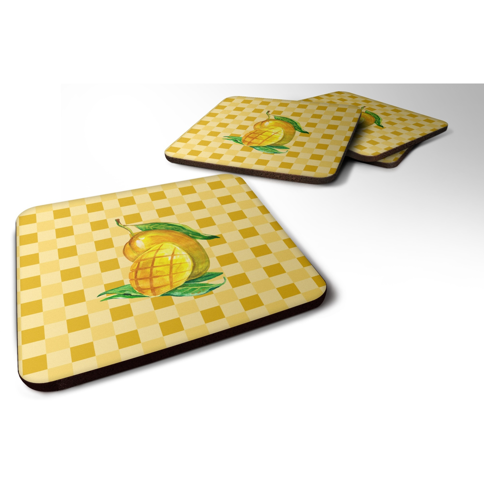 &quotCaroline's Treasures Mangos Ready on Basketweave Decorative coasters, 3.5, Multicolor"