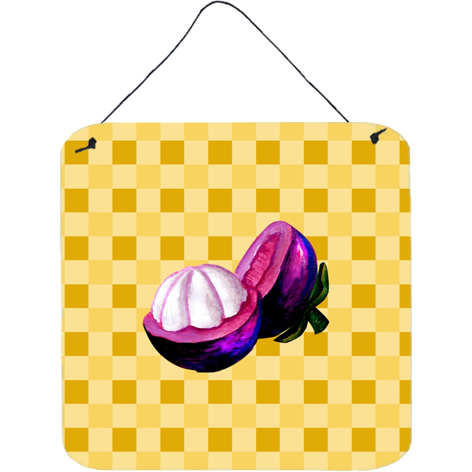 &quotCaroline's Treasures Mangosteen Sliced on Basketweave Metal Print, 6H x 6W, Multicolor"