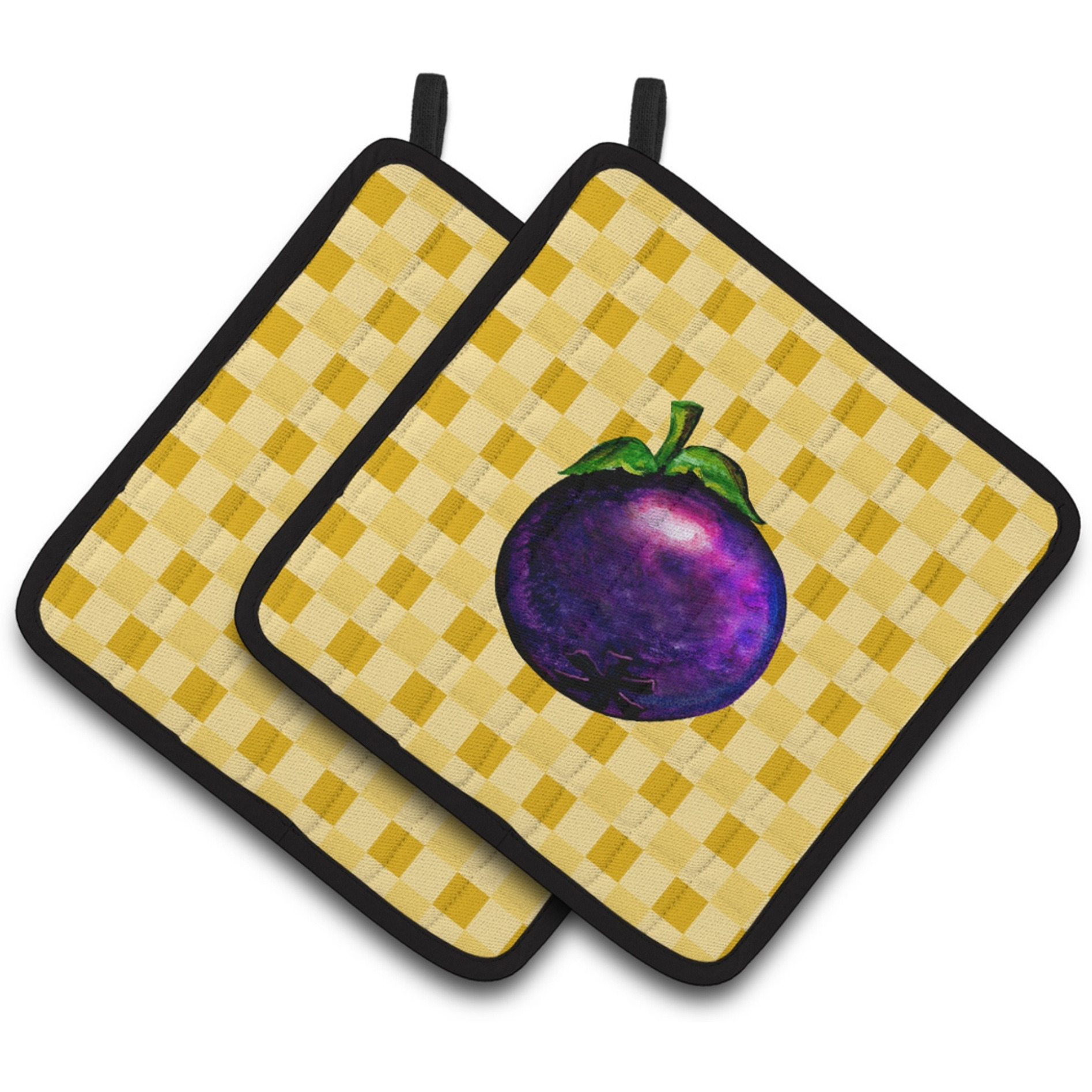 &quotCaroline's Treasures Mangosteen on Basketweave Decorated pot holder, 7.5HX7.5W, Multicolor"