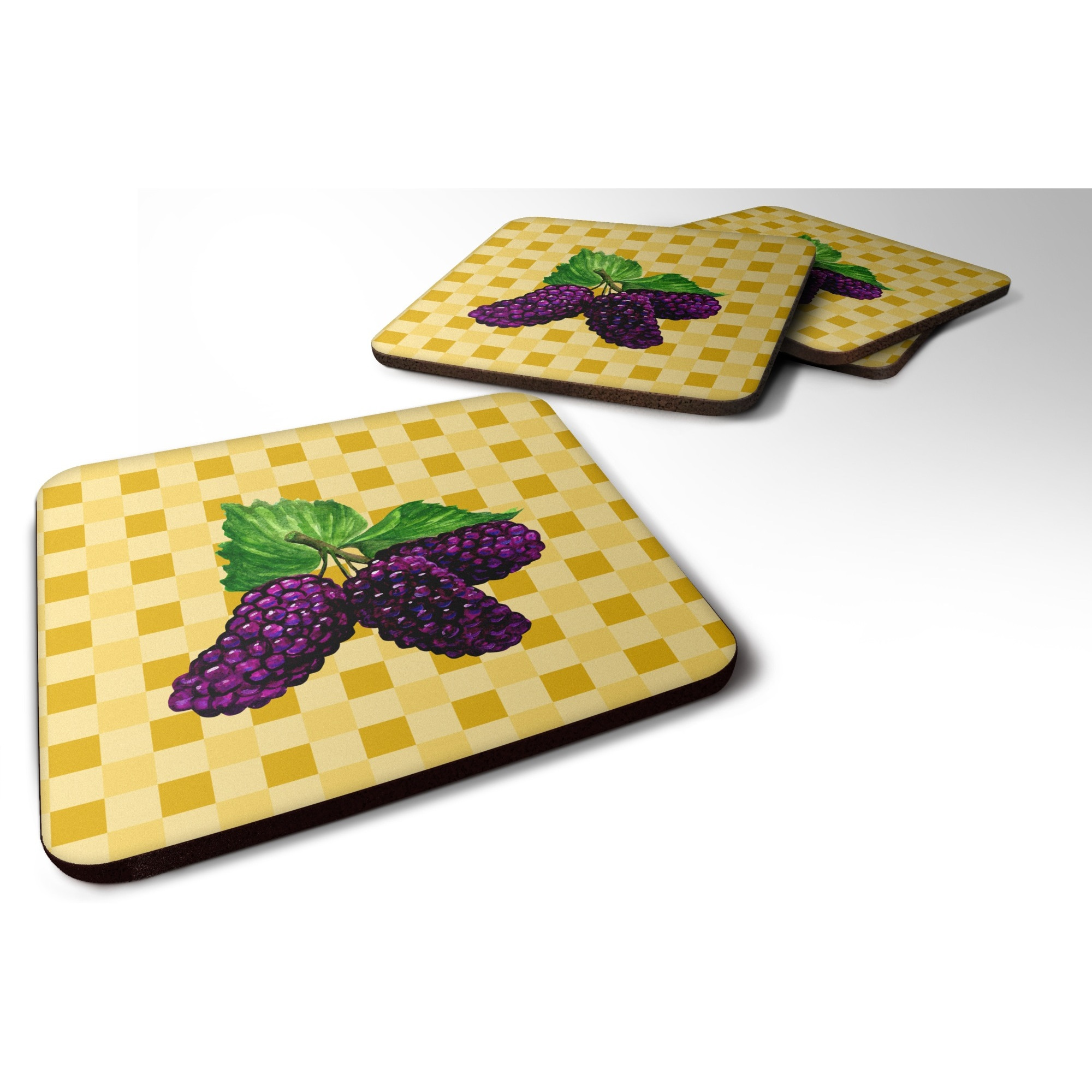 &quotCaroline's Treasures Mulberries on Basketweave Decorative coasters, 3.5, Multicolor"