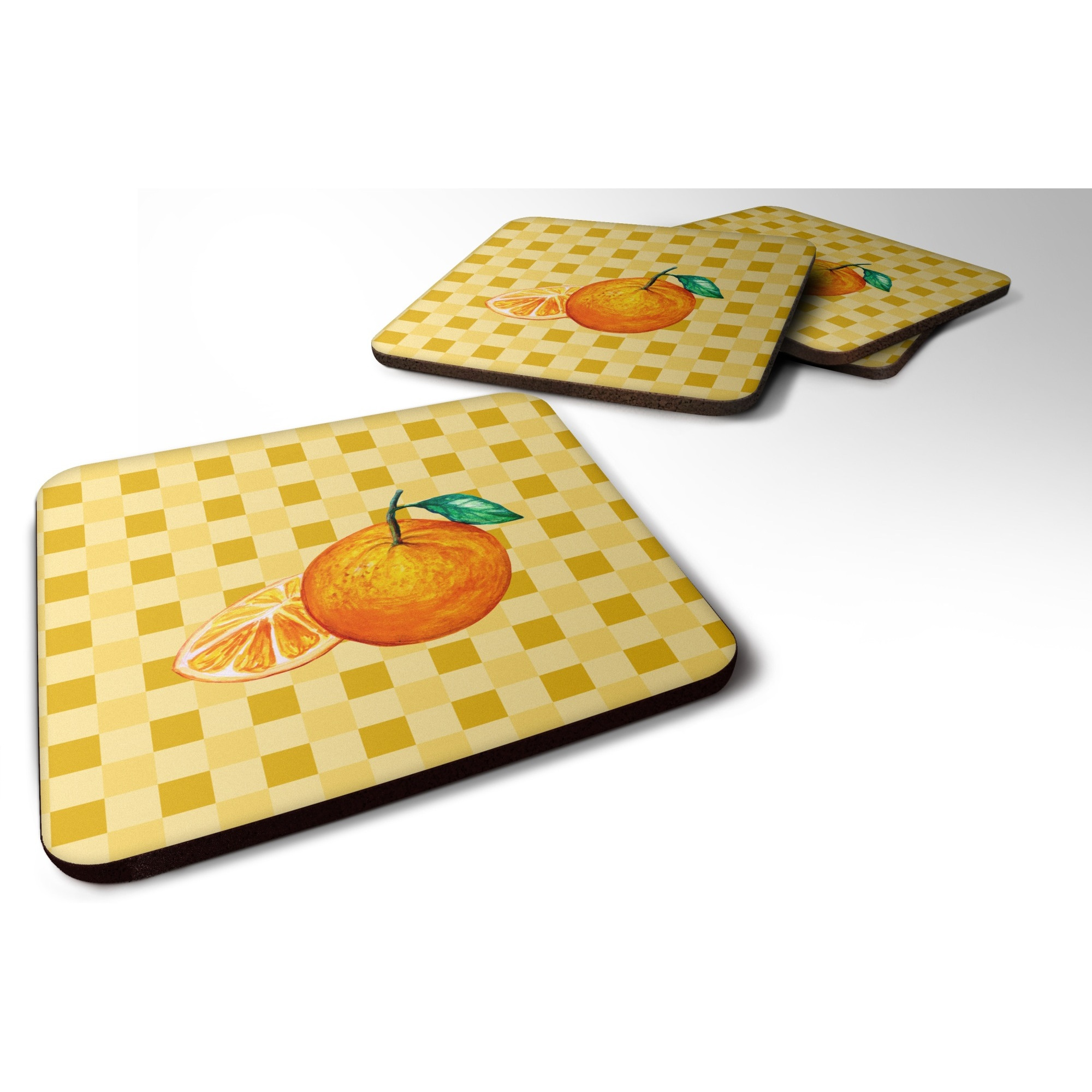 &quotCaroline's Treasures Oranges and Slice on Basketweave Decorative coasters, 3.5, Multicolor"