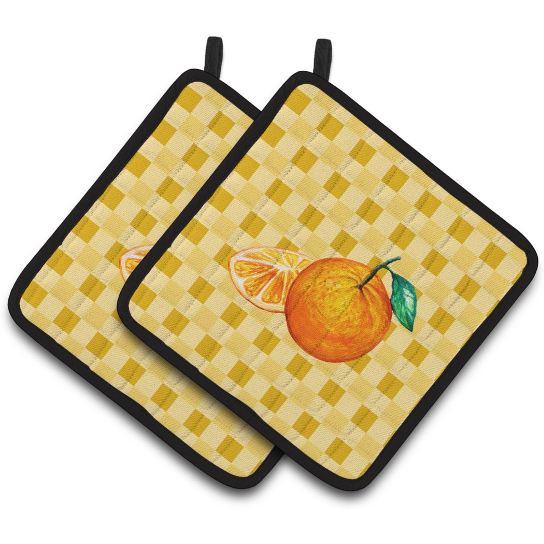 &quotCaroline's Treasures Oranges and Slice on Basketweave Decorated pot holder, 7.5HX7.5W, Multicolor"