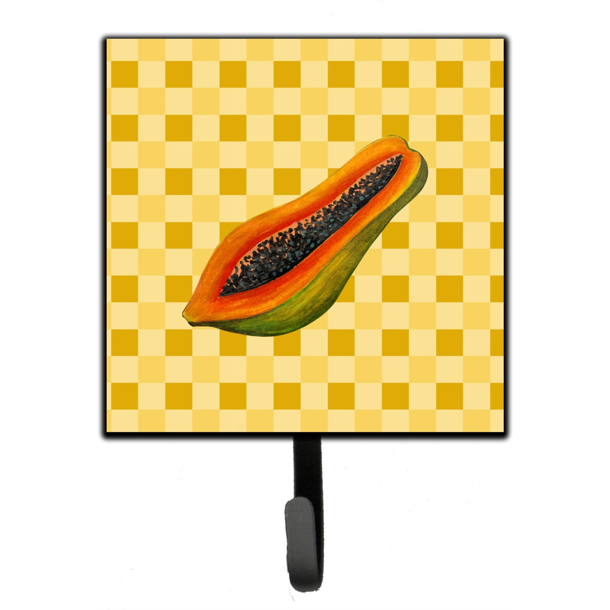 &quotCaroline's Treasures Sliced Papaya on Basketweave Wall Hook, Small, Multicolor"