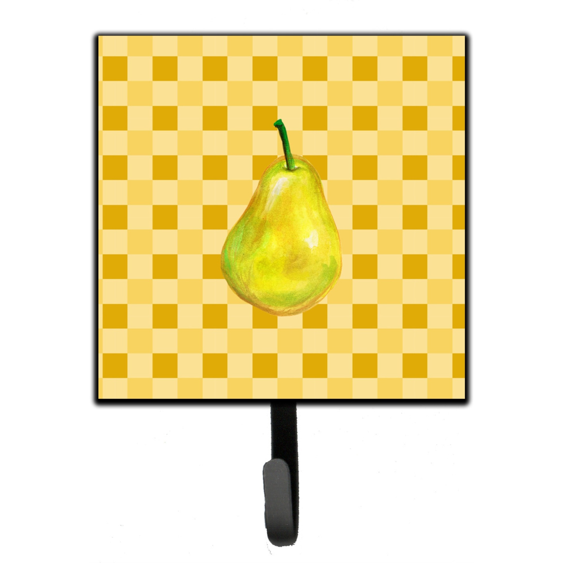 &quotCaroline's Treasures Whole Pear on Basketweave Wall Hook, Small, Multicolor"