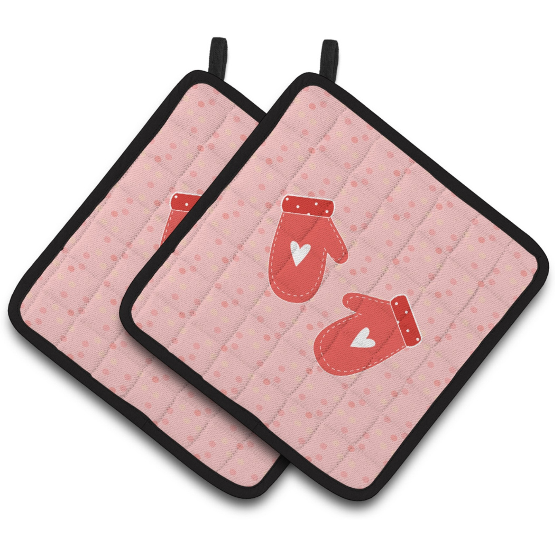 &quotCaroline's Treasures Oven Mitts Pink Decorated pot holder, 7.5HX7.5W, Multicolor"