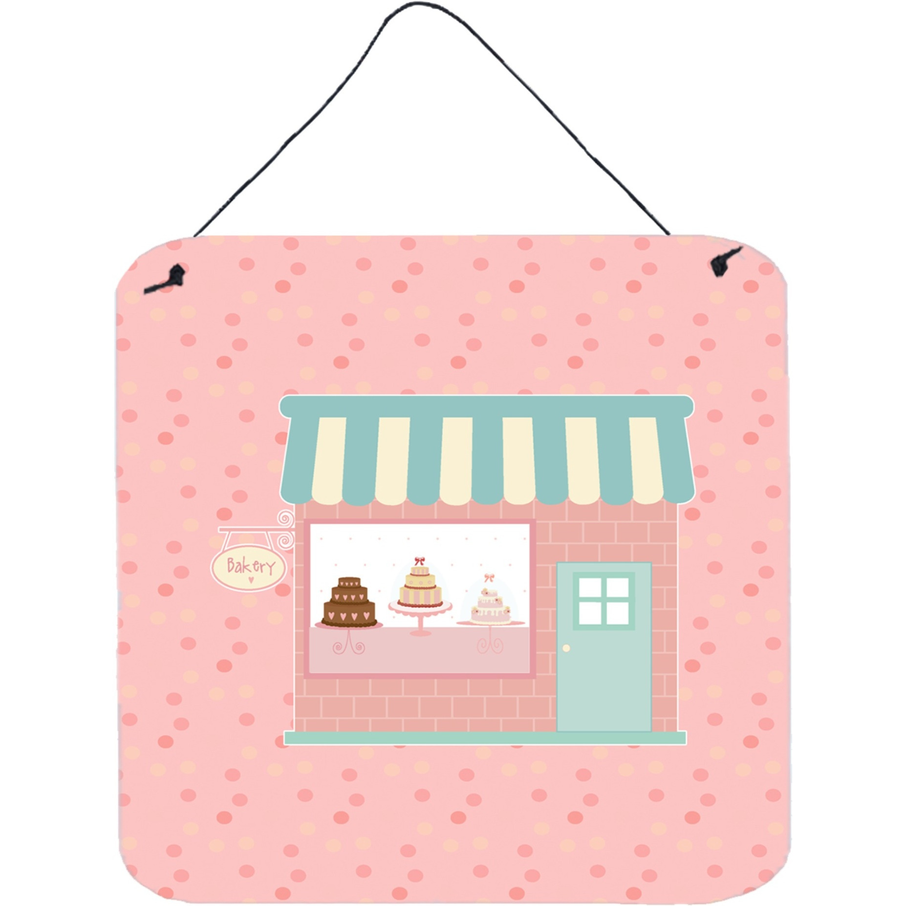 &quotCaroline's Treasures Bake Shoppe Pink Metal Print, 6H x 6W, Multicolor"