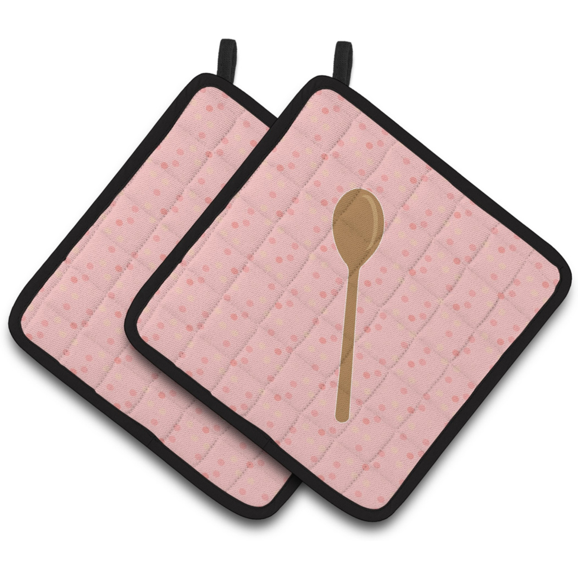 &quotCaroline's Treasures Wooden Spoon Pink Decorated pot holder, 7.5HX7.5W, Multicolor"