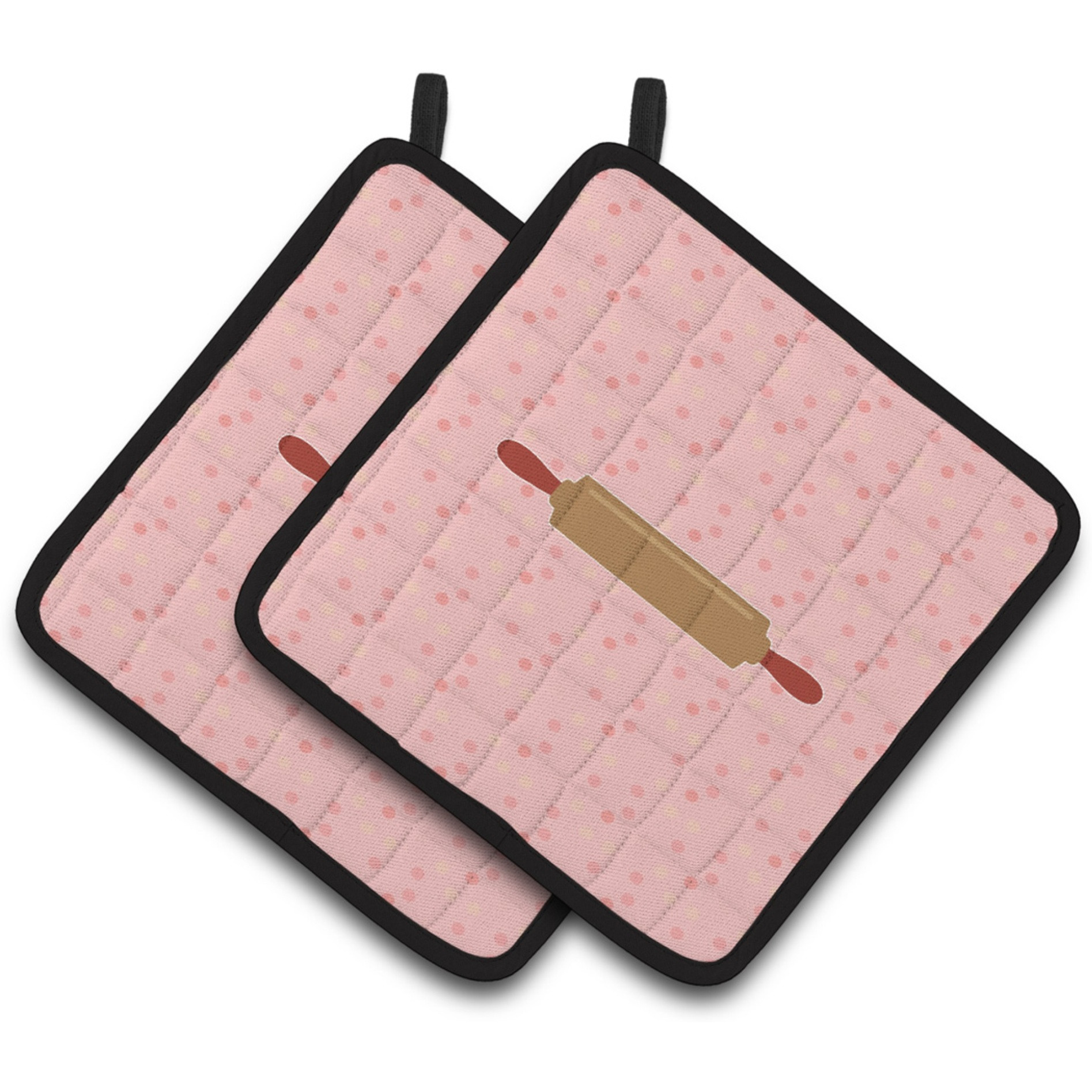 &quotCaroline's Treasures Rolling Pin Pink Decorated pot holder, 7.5HX7.5W, Multicolor"