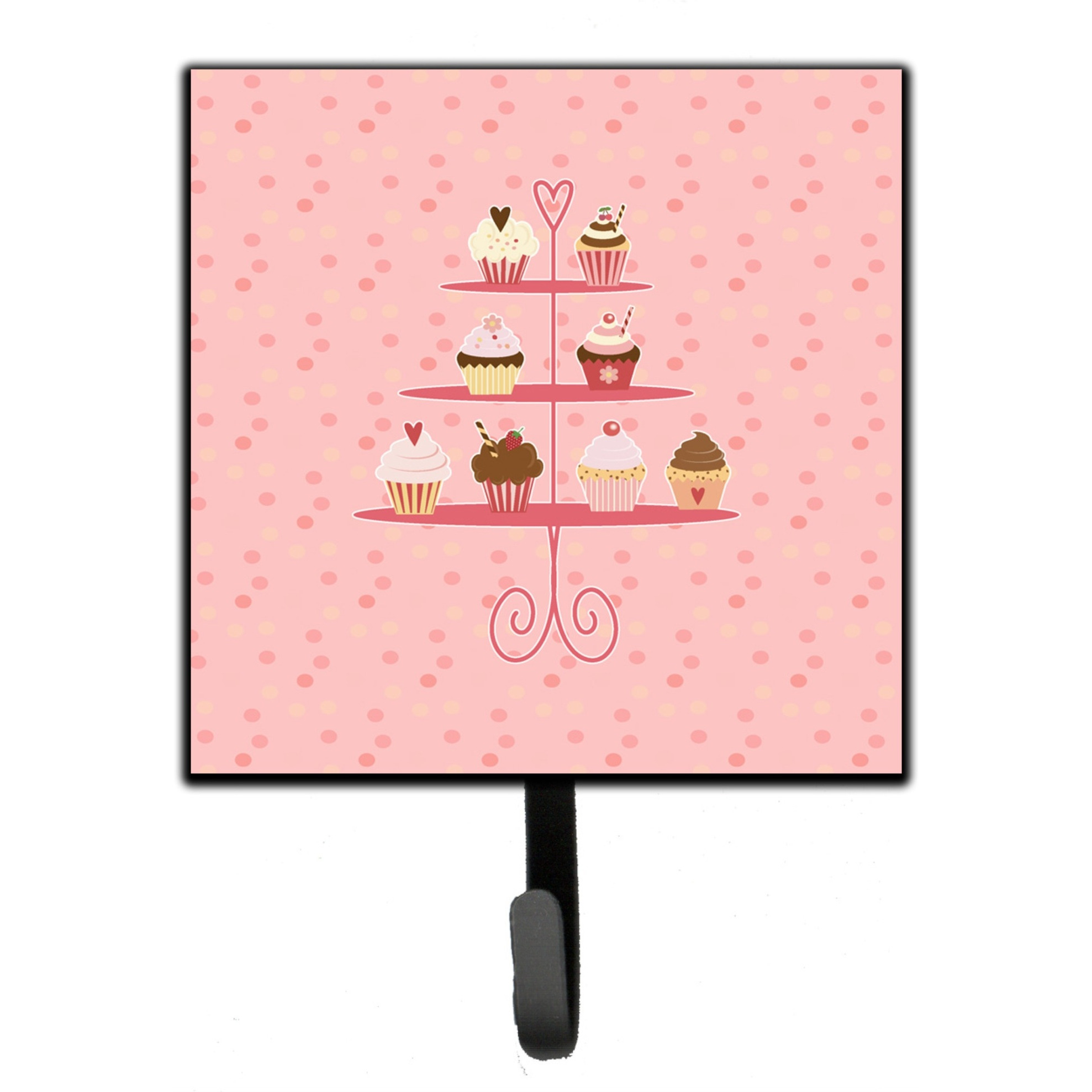 &quotCaroline's Treasures Cupcakes 3 Tier Pink Wall Hook, Small, Multicolor"