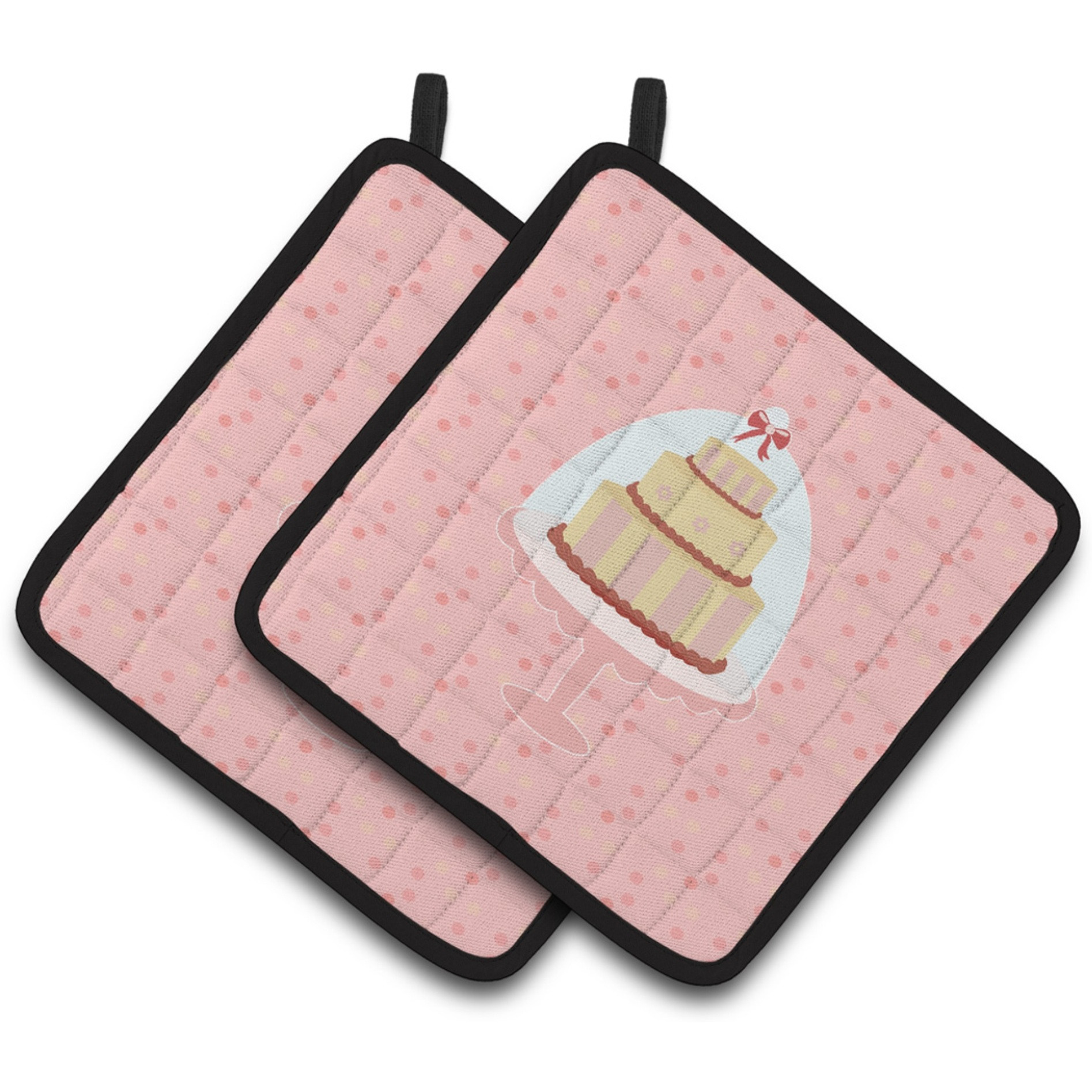 &quotCaroline's Treasures Cake 3 Tier Pink Decorated pot holder, 7.5HX7.5W, Multicolor"