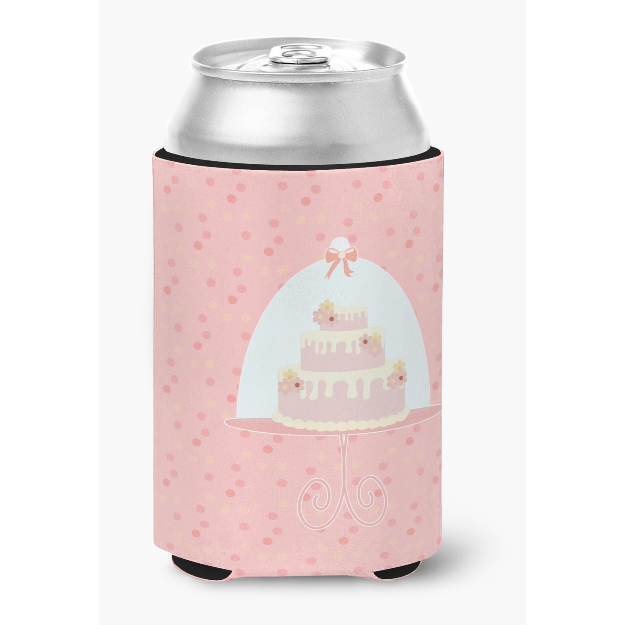 &quotCaroline's Treasures Cake 3 Tier Pink Decorative Can Hugger, Multicolor"