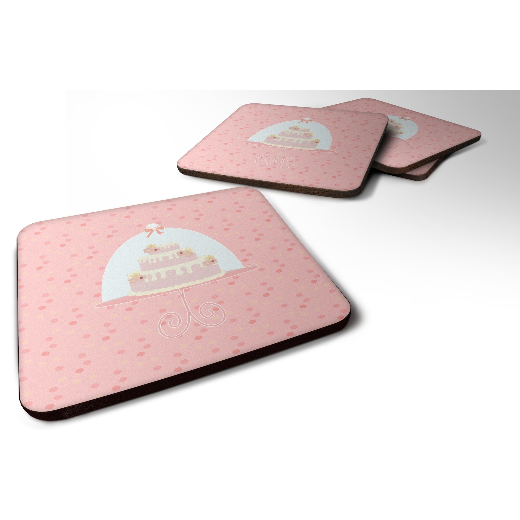 &quotCaroline's Treasures Cake 3 Tier Pink Decorative coasters, 3.5, Multicolor"