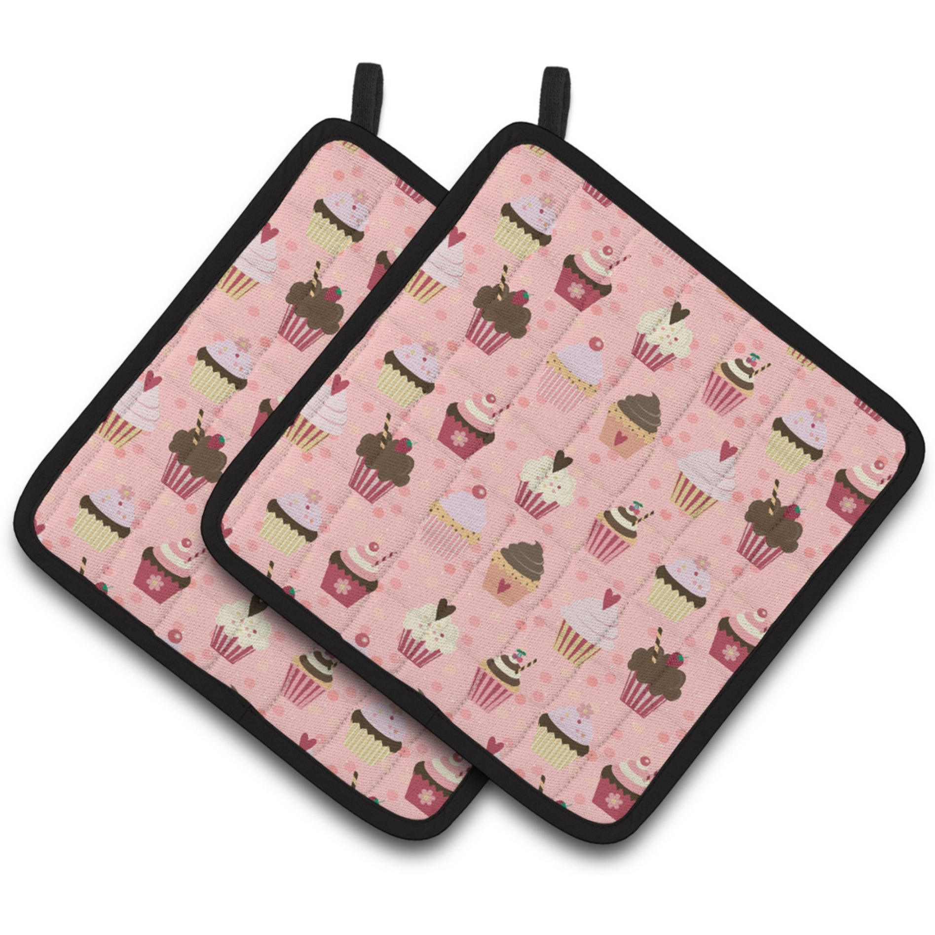 &quotCaroline's Treasures Cupcakes on Pink Decorated pot holder, 7.5HX7.5W, Multicolor"