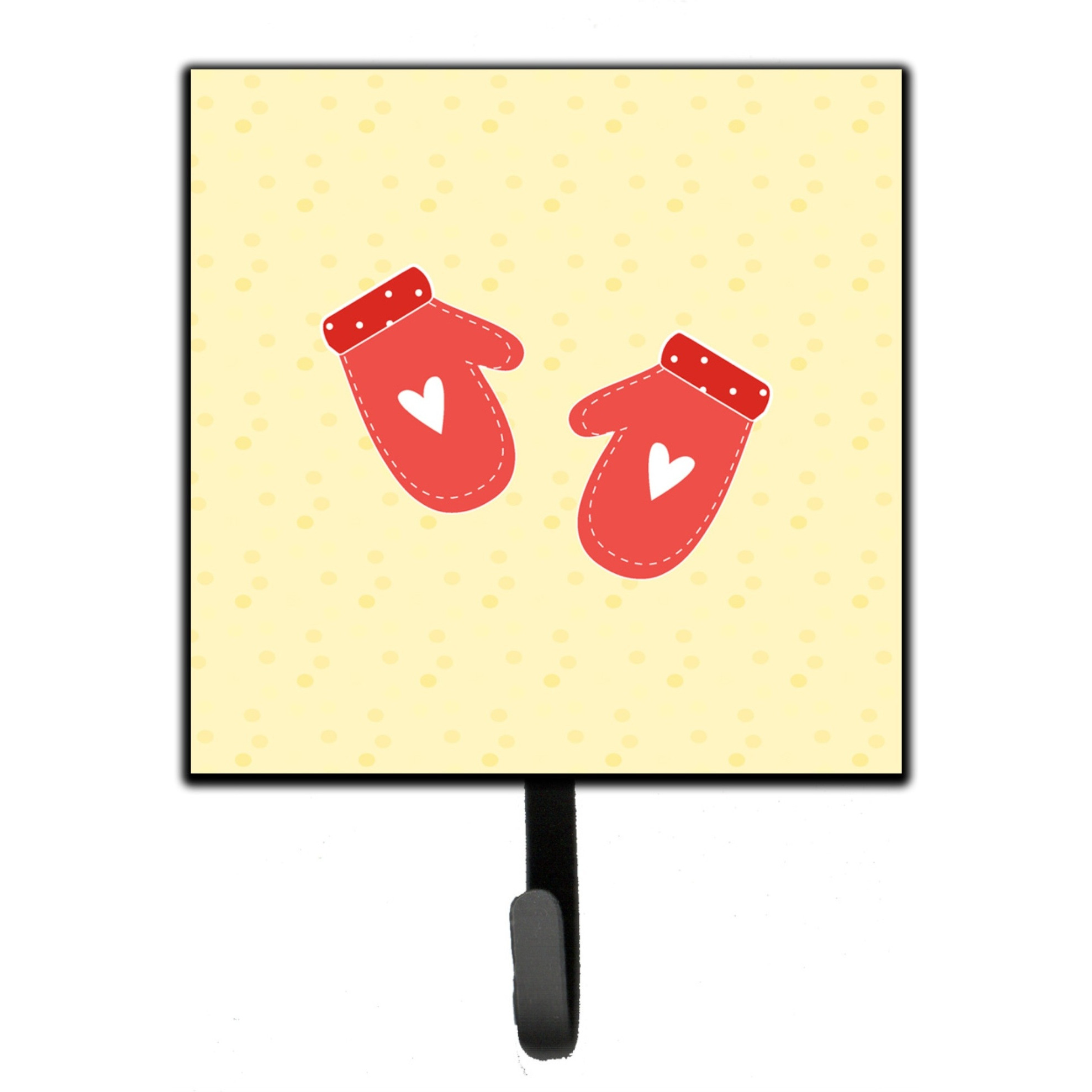 &quotCaroline's Treasures Oven Mitts on Yellow Wall Hook, Small, Multicolor"