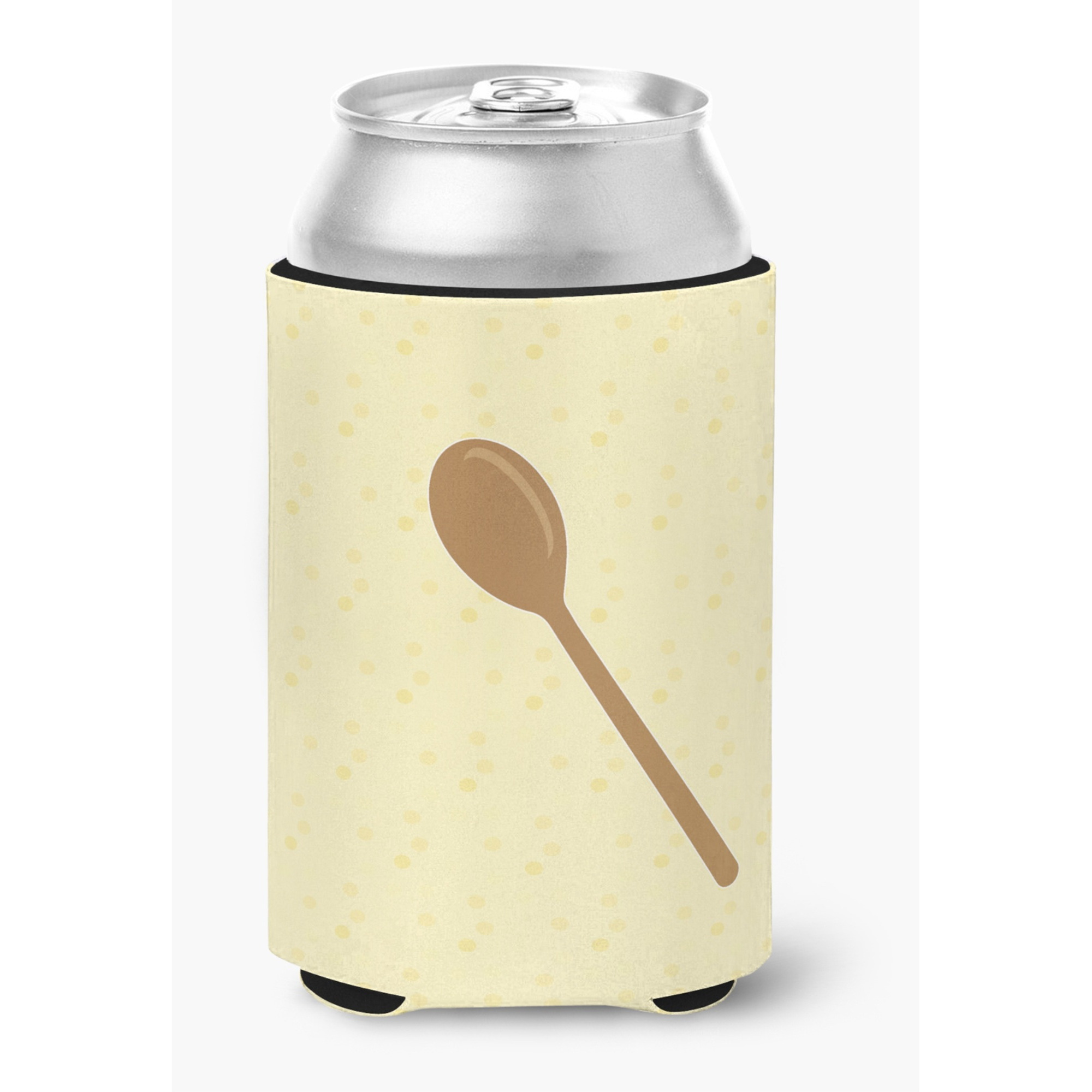 &quotCaroline's Treasures Wooden Spoon on Yellow Decorative Can Hugger, Multicolor"