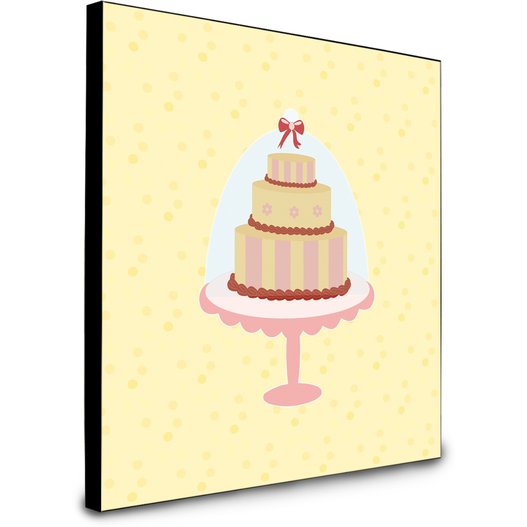 &quotCaroline's Treasures 3 Tier Cake on Yellow Artwork Panel wall-decor, Multicolor"