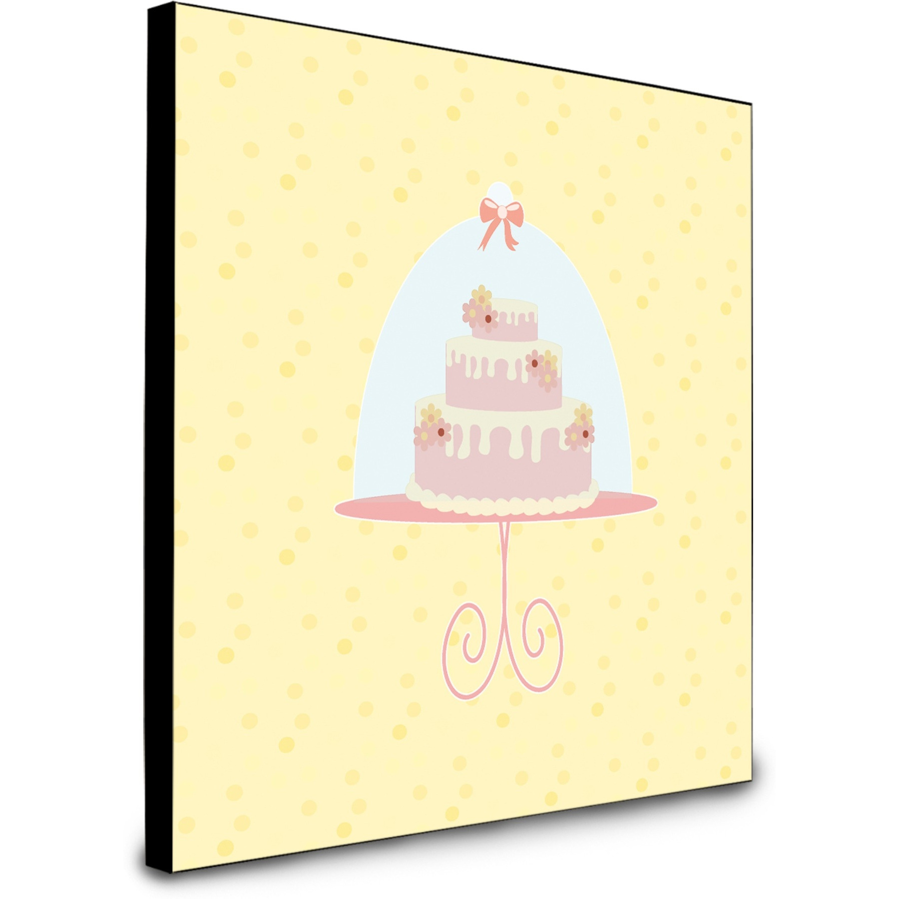 &quotCaroline's Treasures 3 Tier Cake on Yellow Artwork Panel wall-decor, Multicolor"