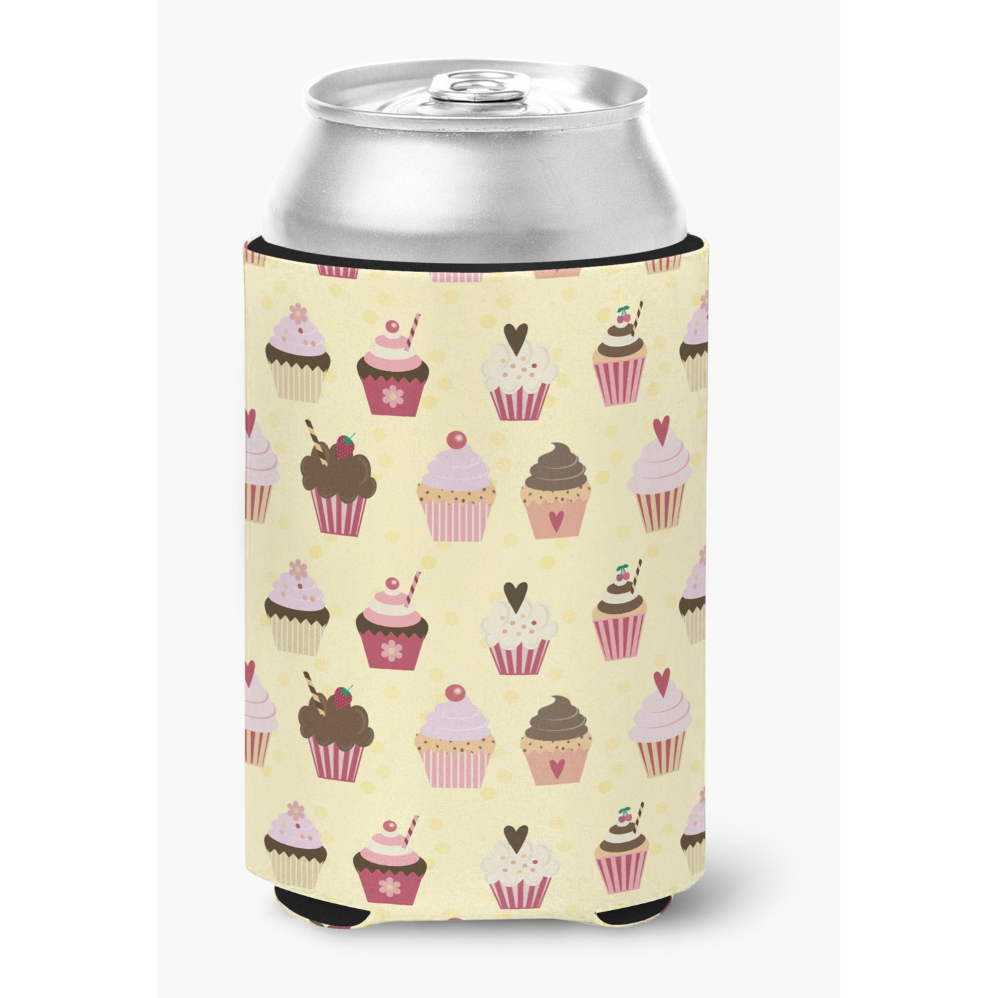 &quotCaroline's Treasures Cupcakes on Yellow Decorative Can Hugger, Multicolor"