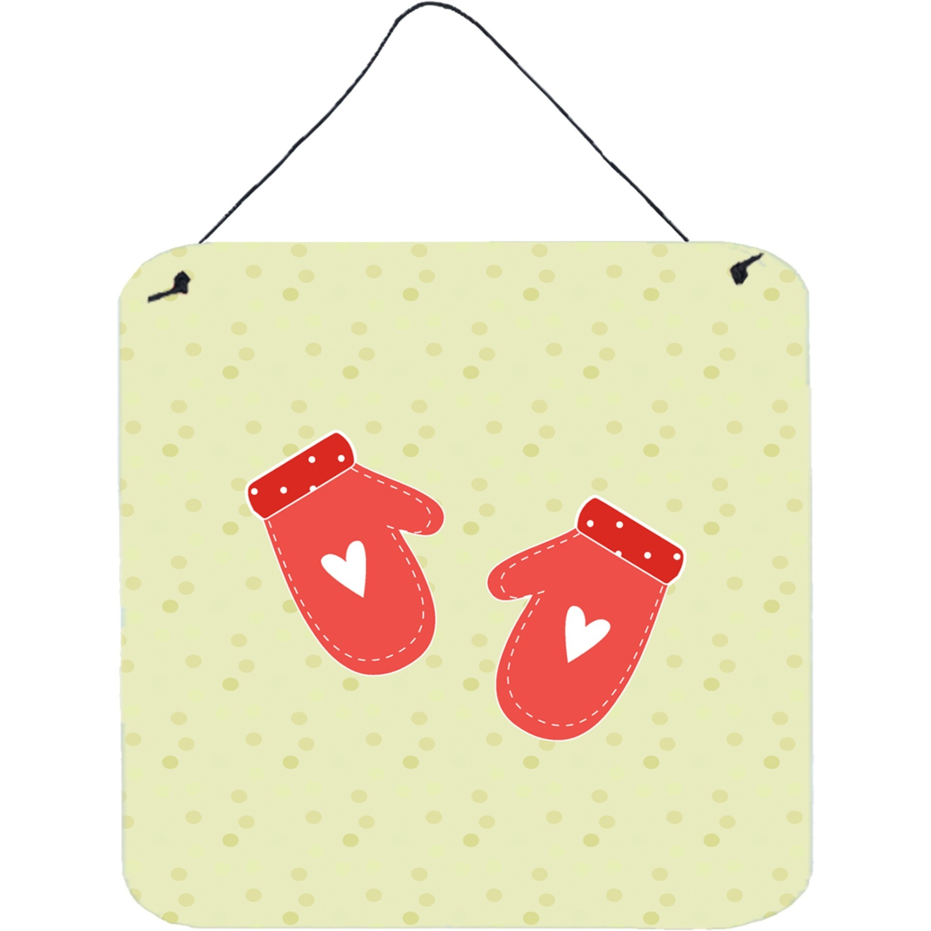 &quotCaroline's Treasures Oven Mitts on Green Metal Print, 6H x 6W, Multicolor"