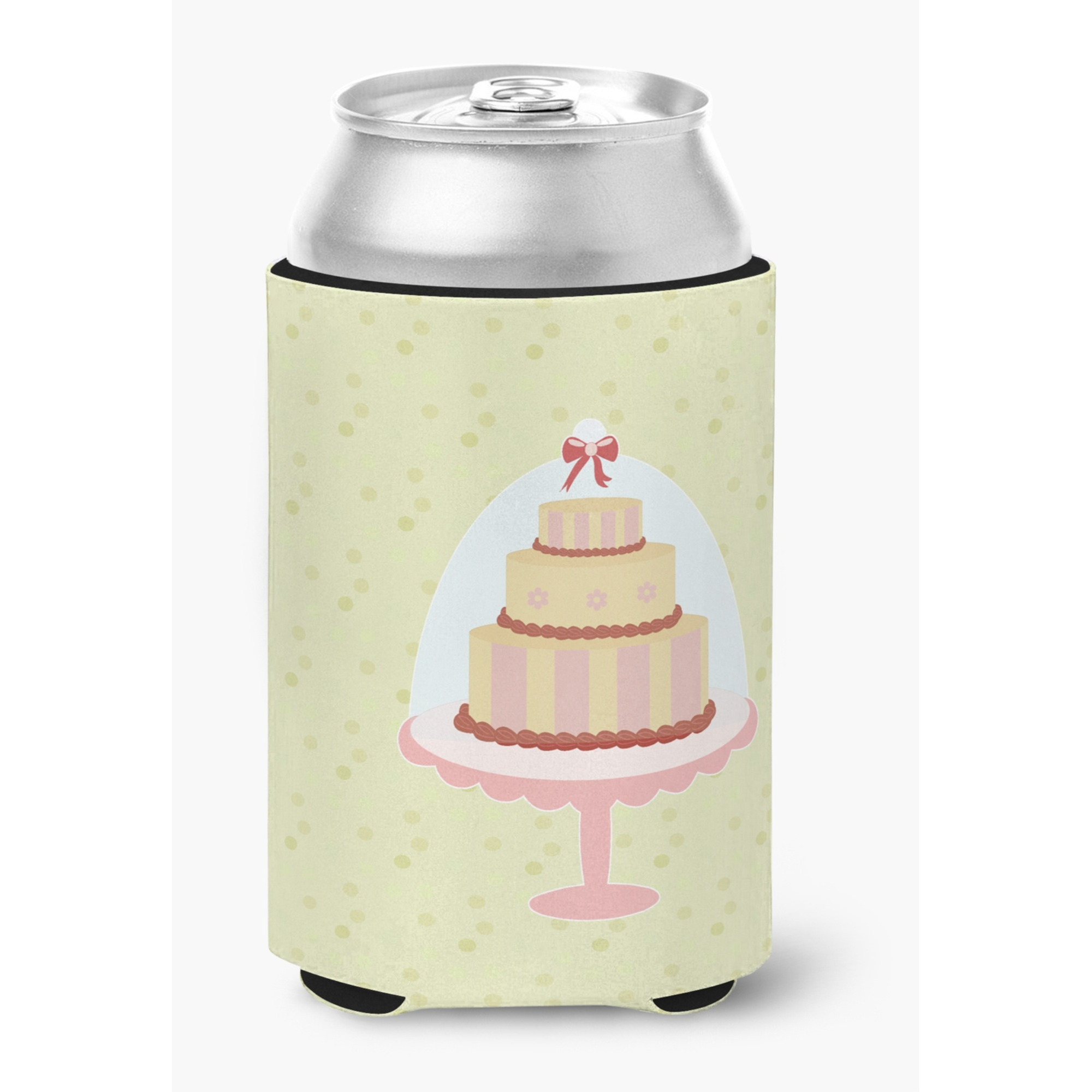 &quotCaroline's Treasures Cake on Green Decorative Can Hugger, Multicolor"