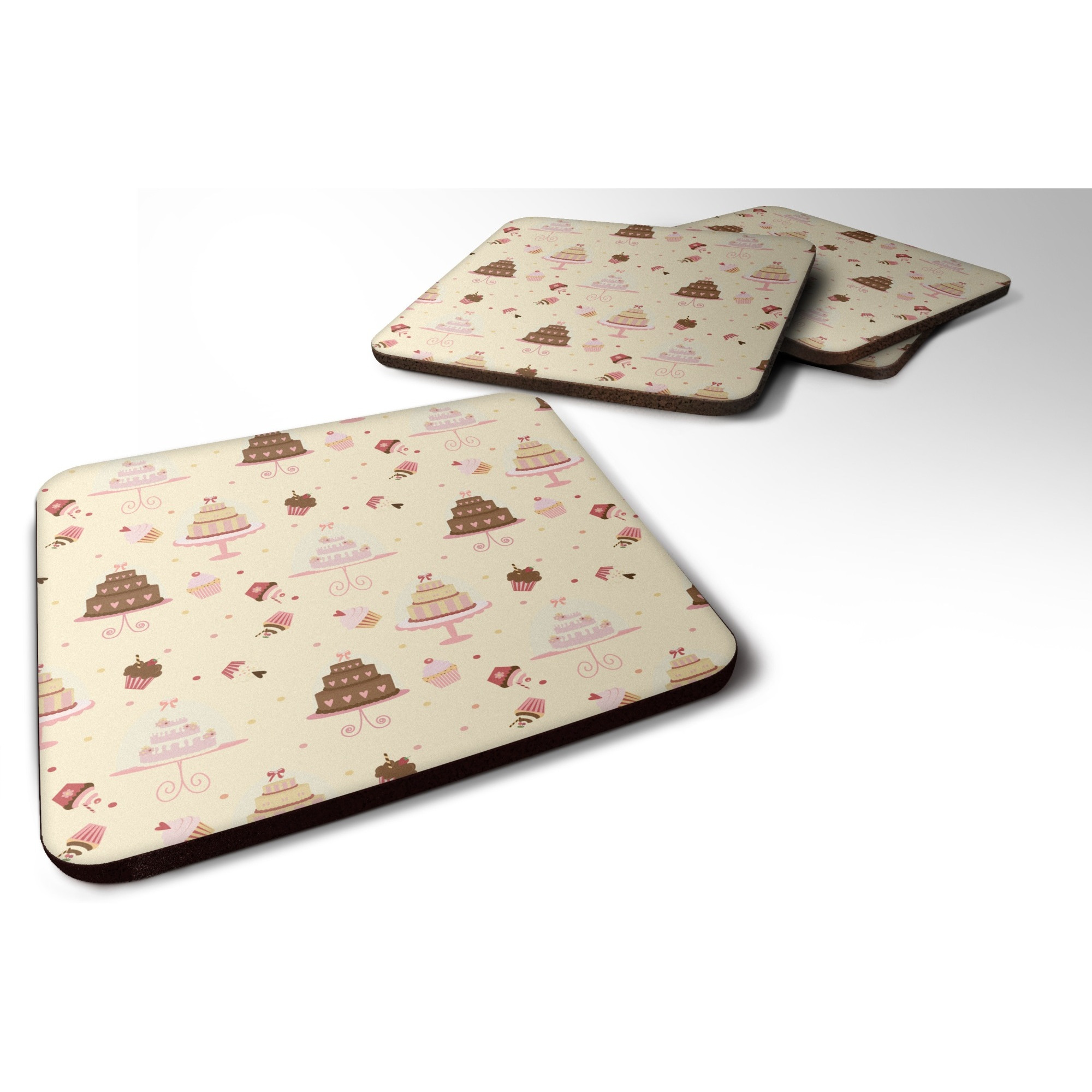 &quotCaroline's Treasures Cakes and Cupcakes Decorative coasters, 3.5, Multicolor"