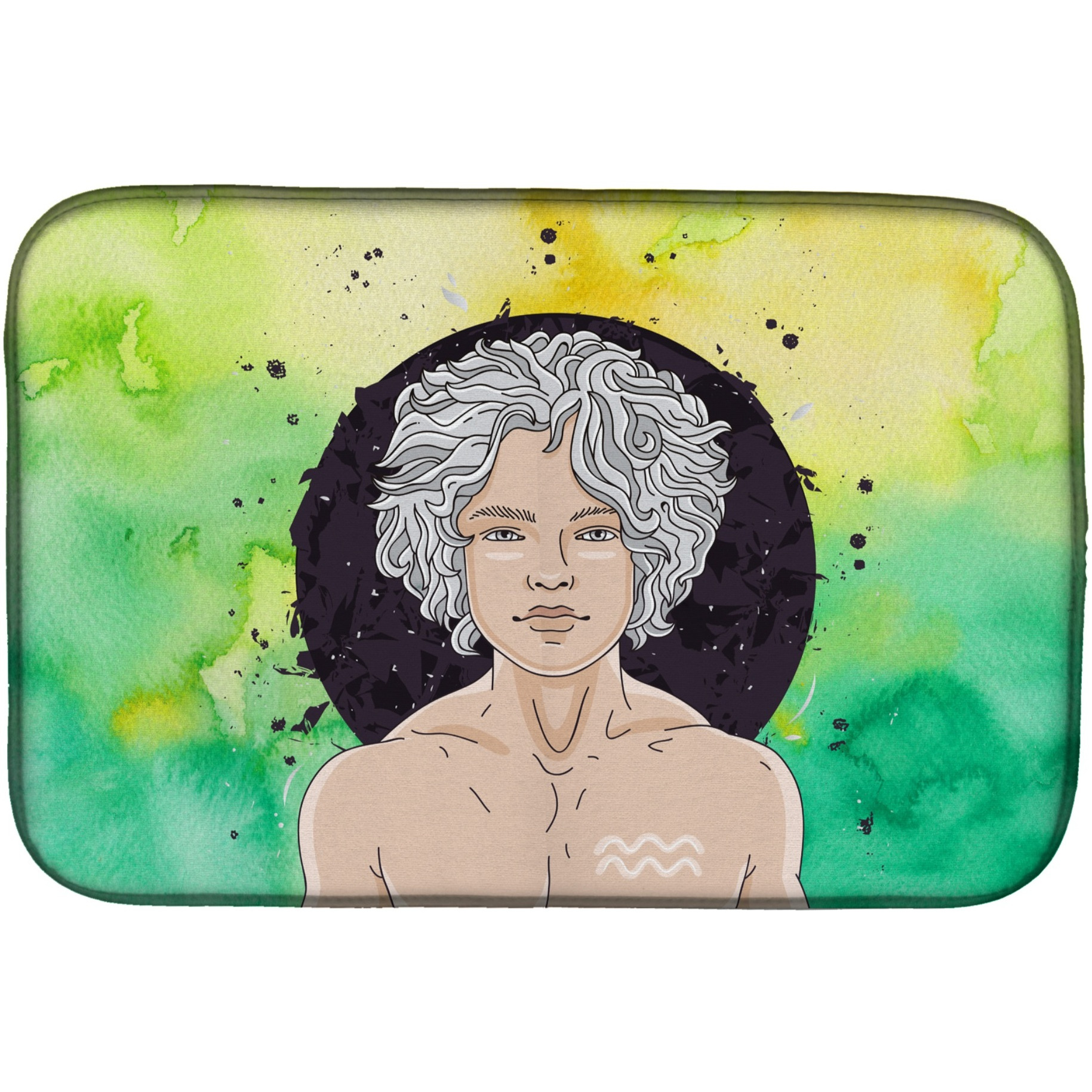 &quotCaroline's Treasures Aquarius Zodiac Sign Dish Drying Mat, 14"" x 21"", Multicolor"