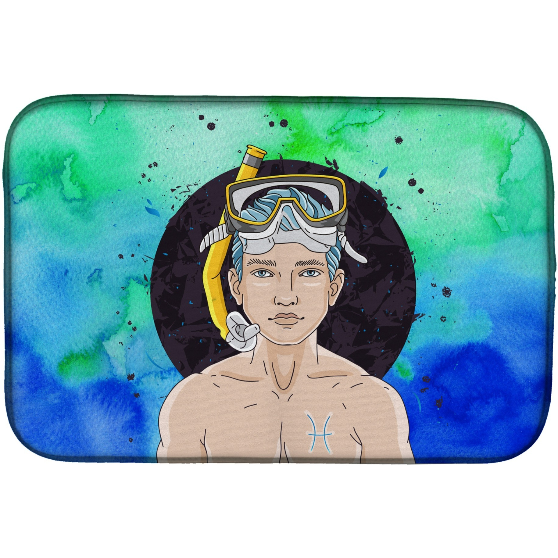 &quotCaroline's Treasures Pisces Zodiac Sign Dish Drying Mat, 14 x 21, Multicolor"