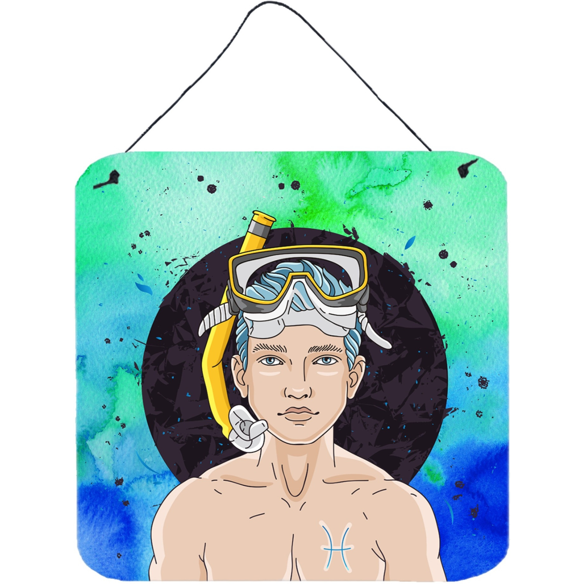 &quotCaroline's Treasures Pisces Zodiac Sign Metal Print, 6H x 6W, Multicolor"