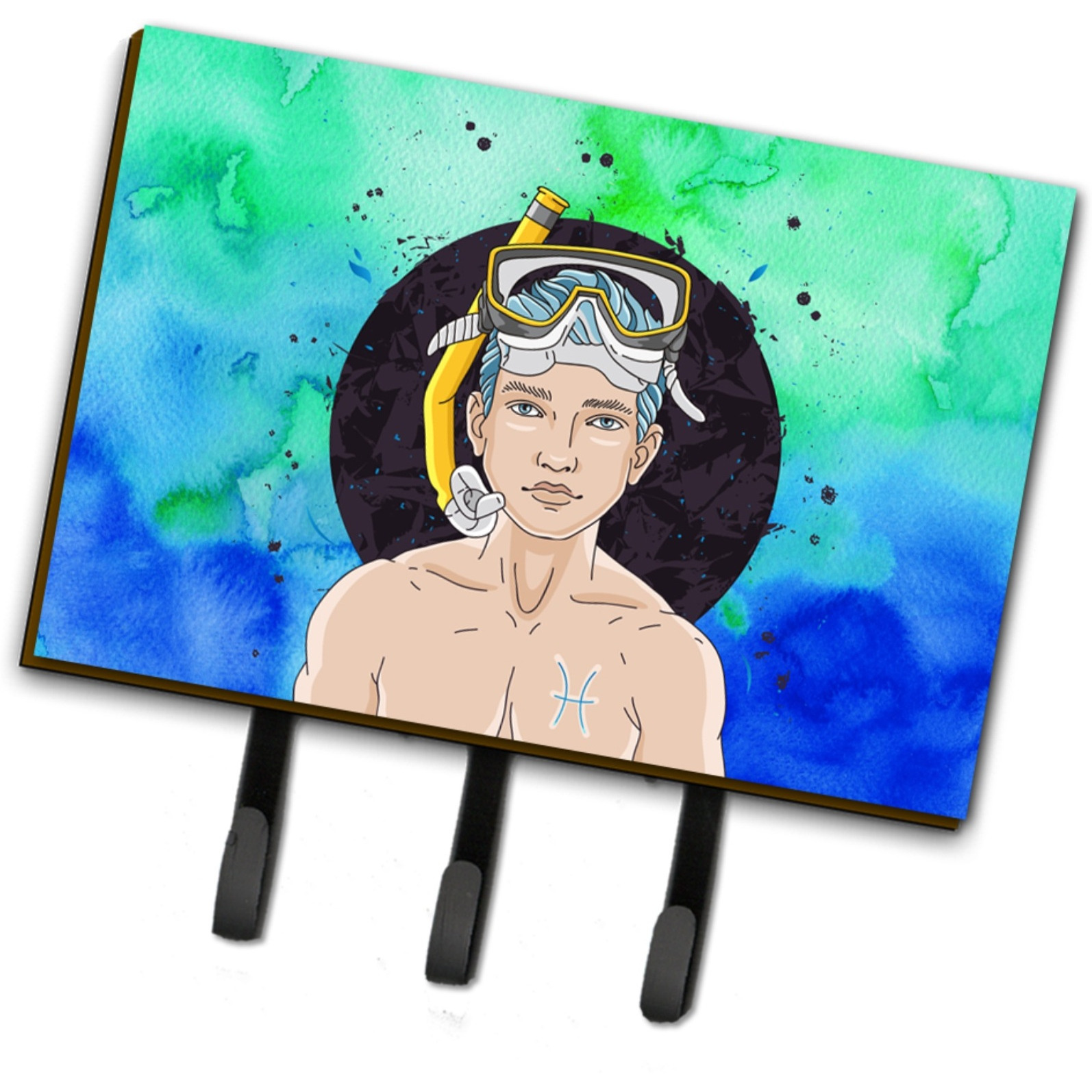 &quotCaroline's Treasures Pisces Zodiac Sign Wall Hook, Triple, Multicolor"