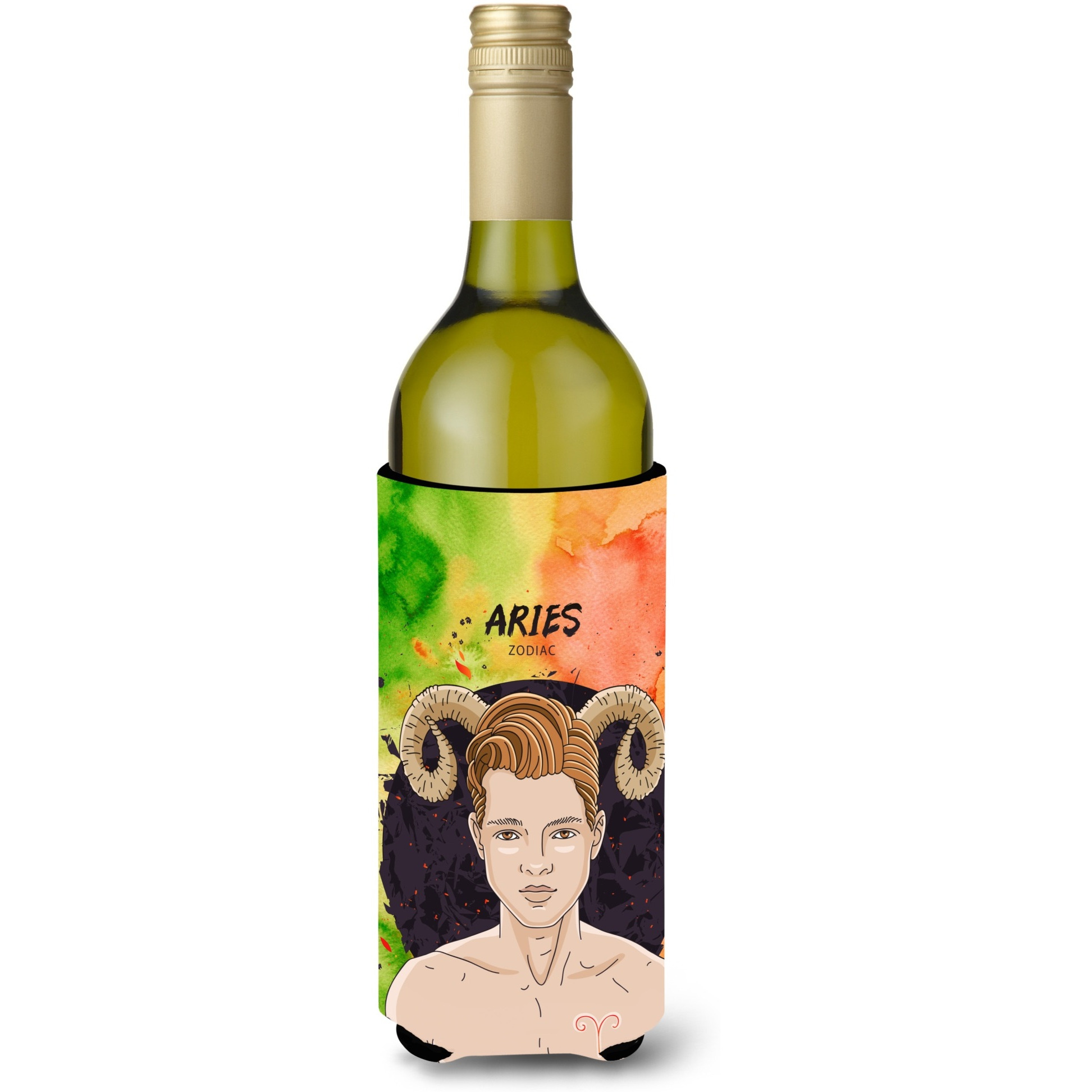 &quotCaroline's Treasures Aries Zodiac Sign Decorative Bottle Hugger, 750 ml, Multicolor"