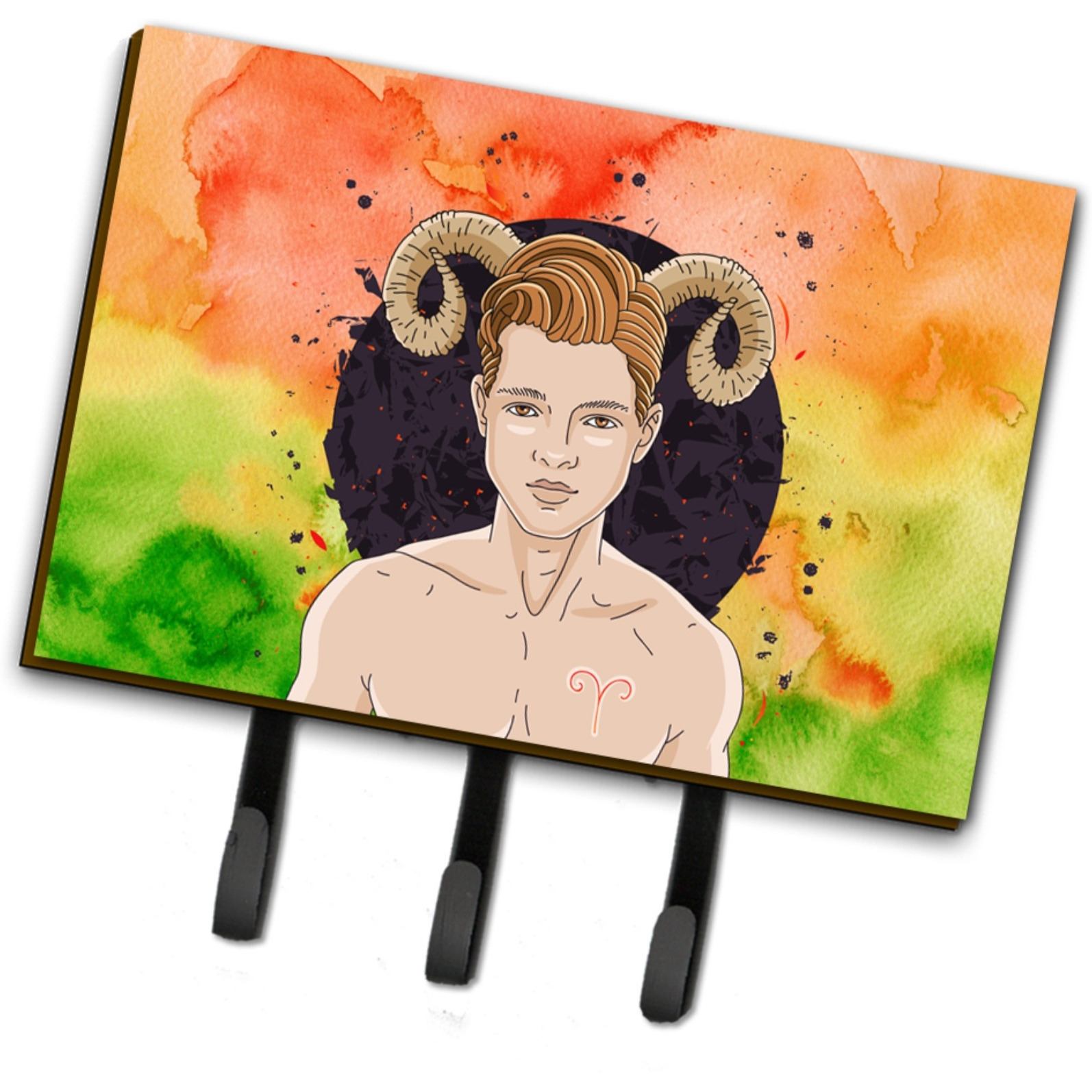 &quotCaroline's Treasures Aries Zodiac Sign Wall Hook, Triple, Multicolor"