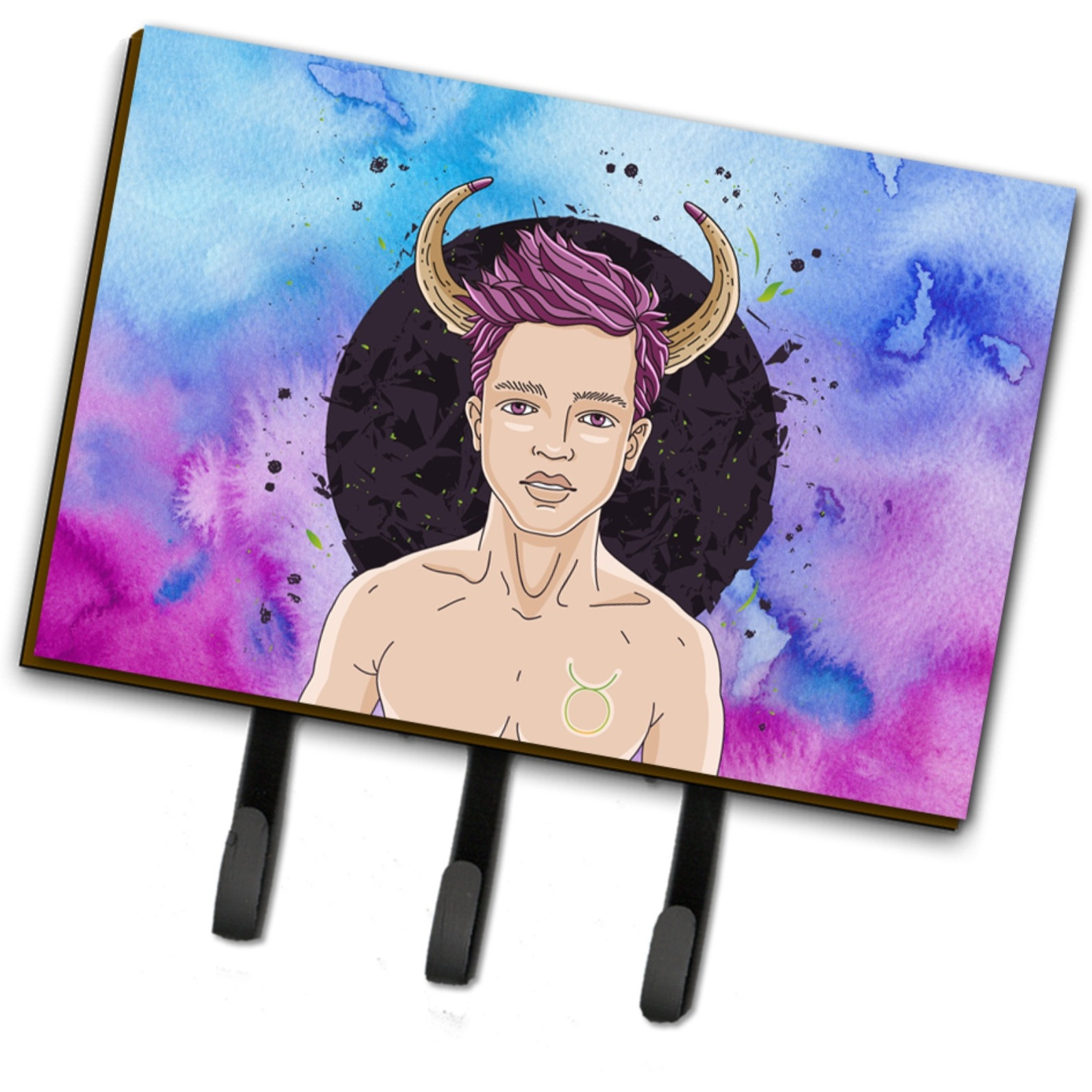 &quotCaroline's Treasures Taurus Zodiac Sign Wall Hook, Triple, Multicolor"