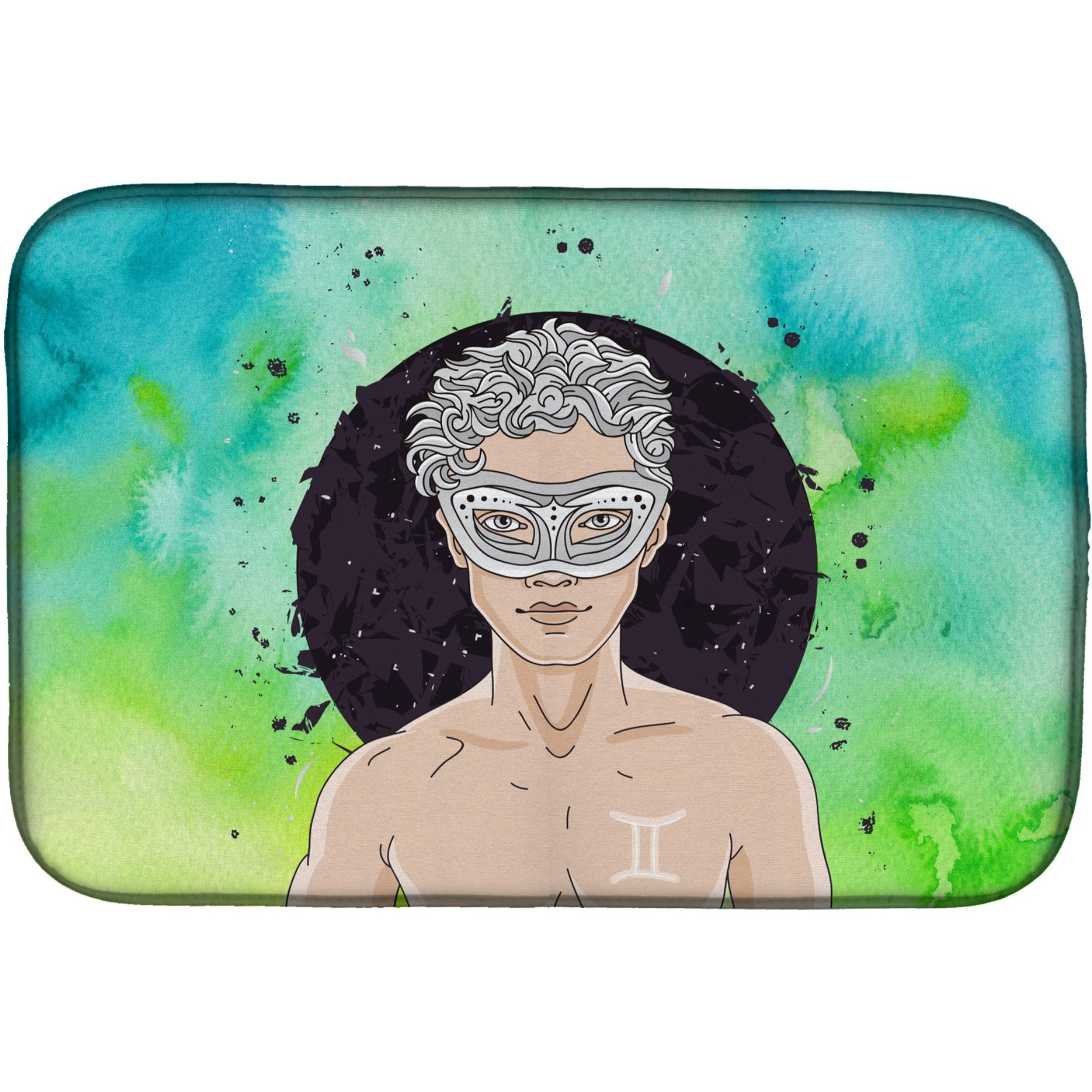 &quotCaroline's Treasures Gemini Zodiac Sign Dish Drying Mat, 14"" x 21"", Multicolor"