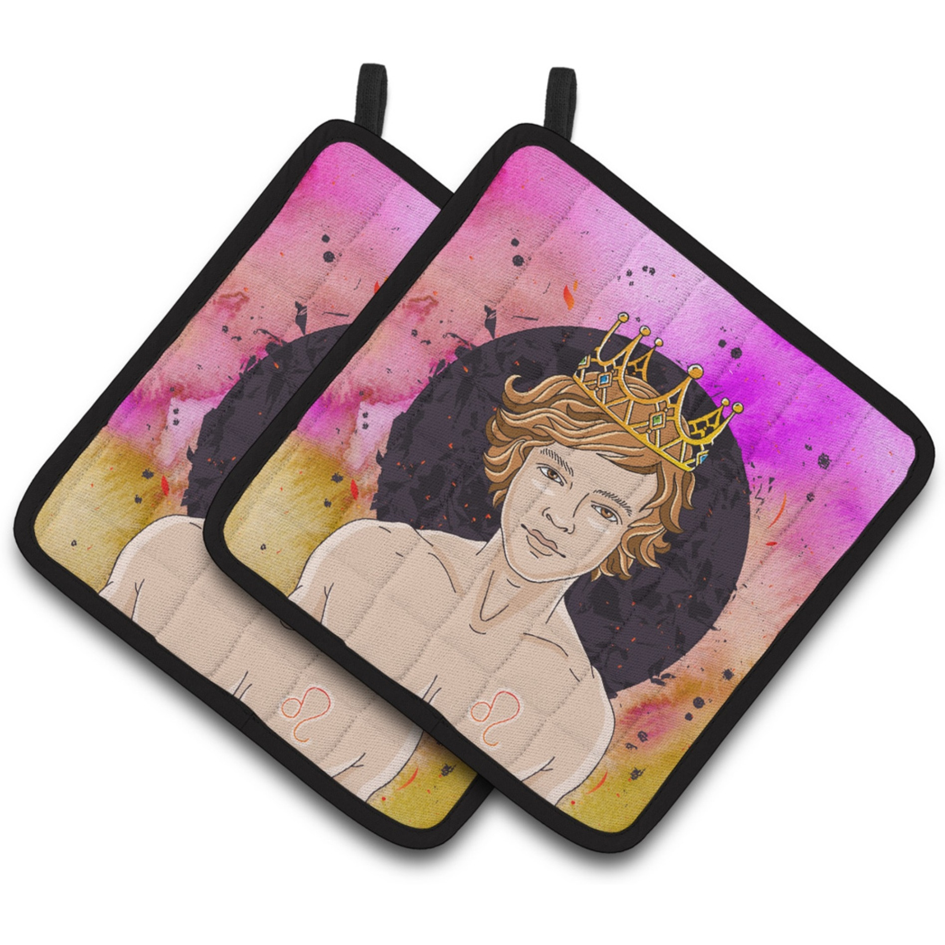 &quotCaroline's Treasures Leo Zodiac Sign Decorated pot holder, 7.5HX7.5W, Multicolor"