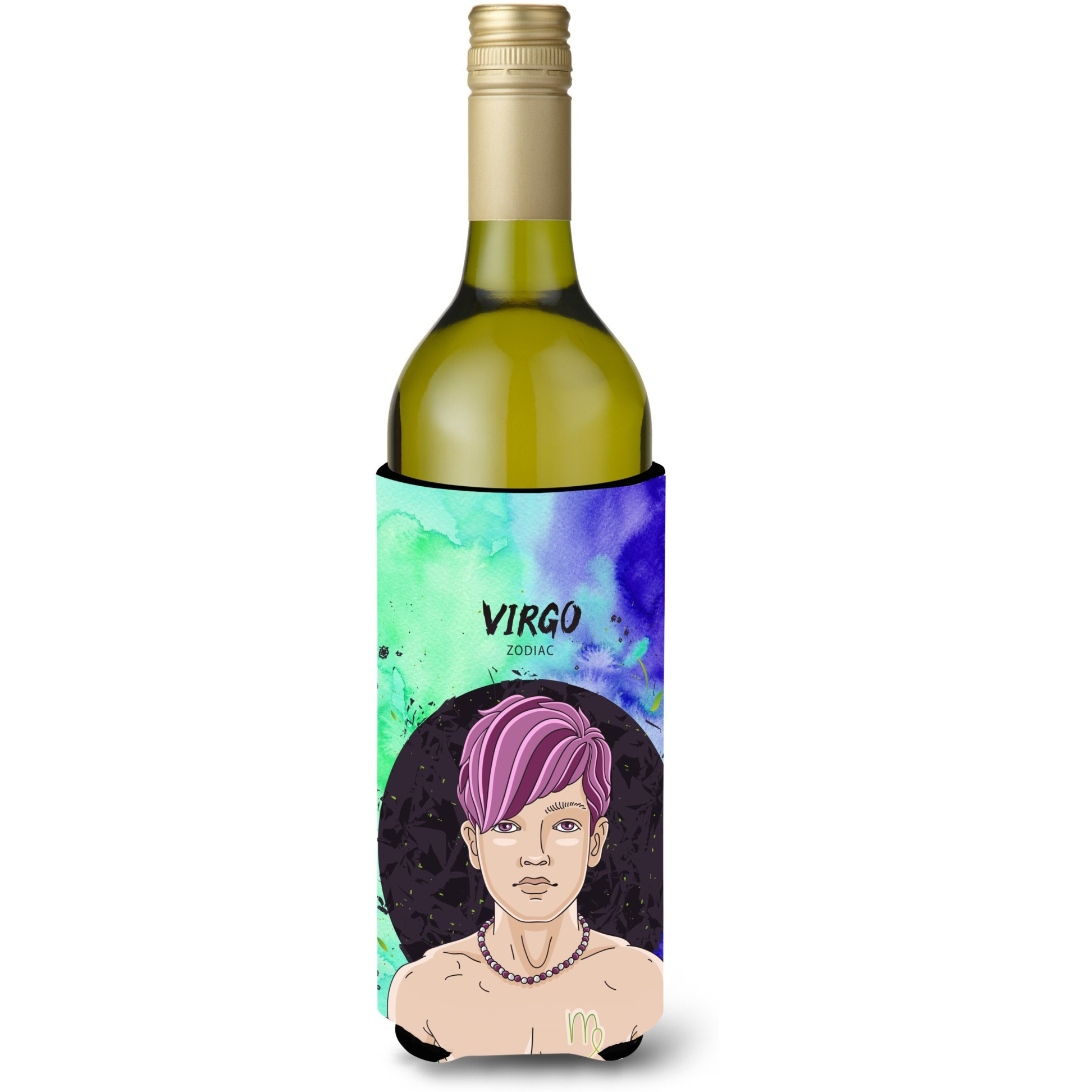 &quotCaroline's Treasures Virgo Zodiac Sign Decorative Bottle Hugger, 750 ml, Multicolor"