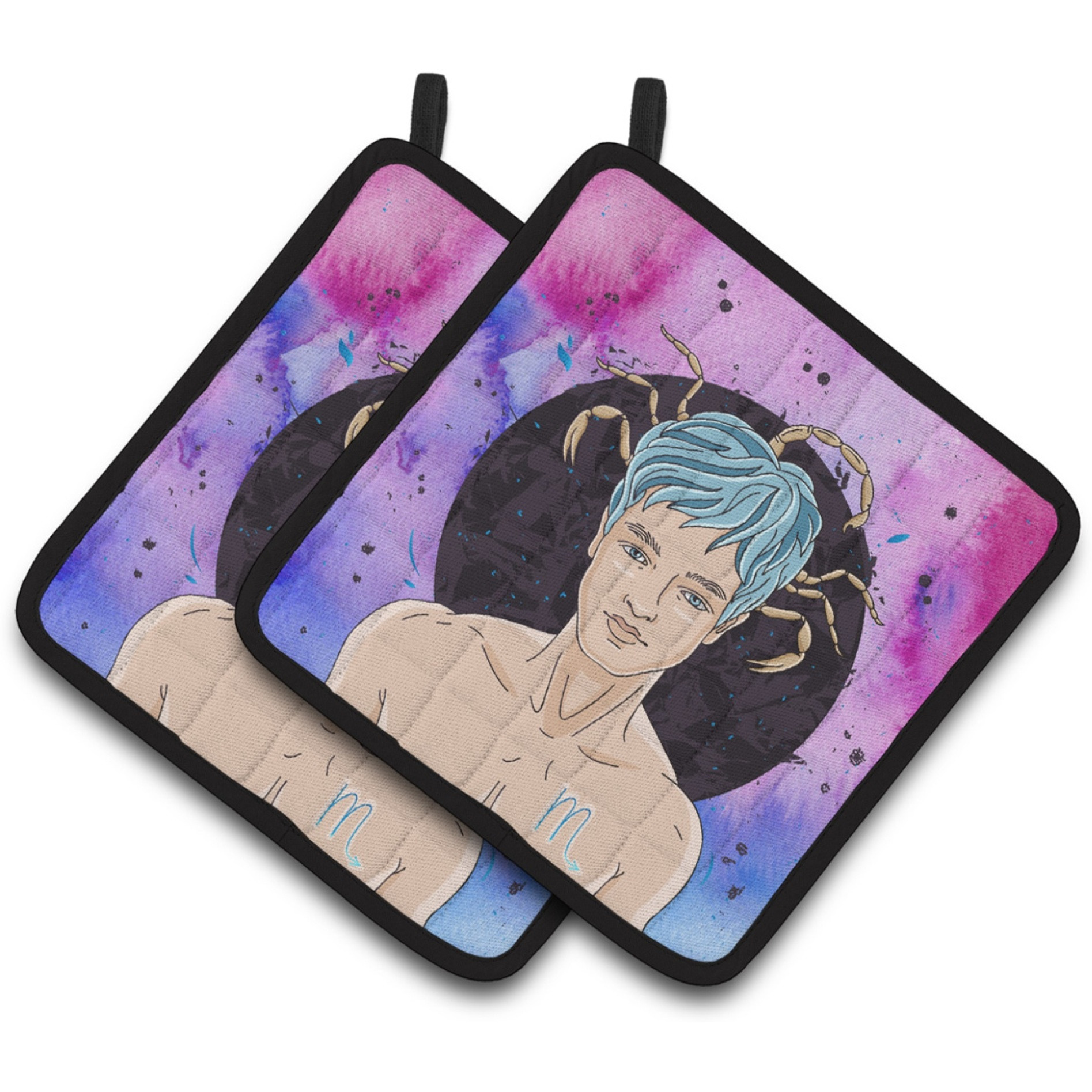 &quotCaroline's Treasures Scorpio Zodiac Sign Decorated pot holder, 7.5HX7.5W, Multicolor"