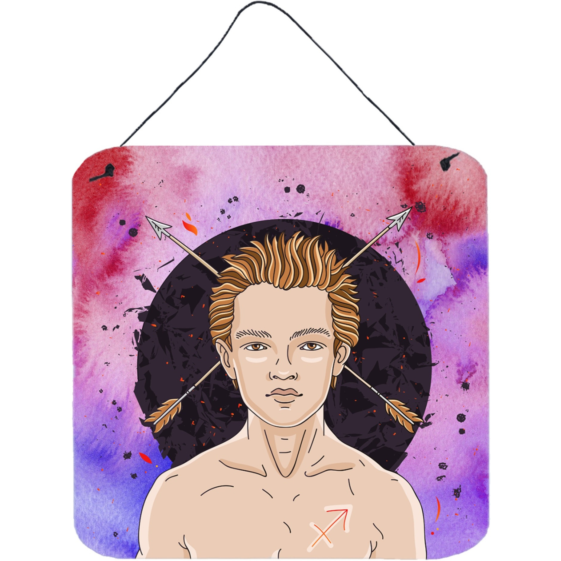 &quotCaroline's Treasures Sagittarius Zodiac Sign Metal Print, 6H x 6W, Multicolor"