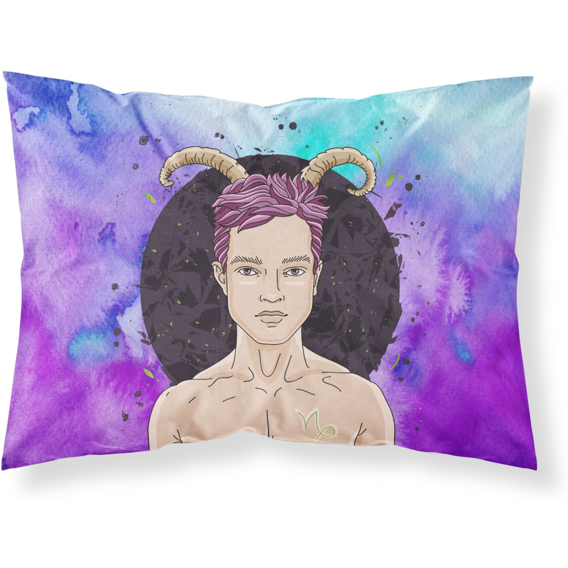 &quotCaroline's Treasures Capricorn Zodiac Sign Printed, Polyester, 250 Thread count, Envelope closure Pillowcase, Standard, Multicolor"