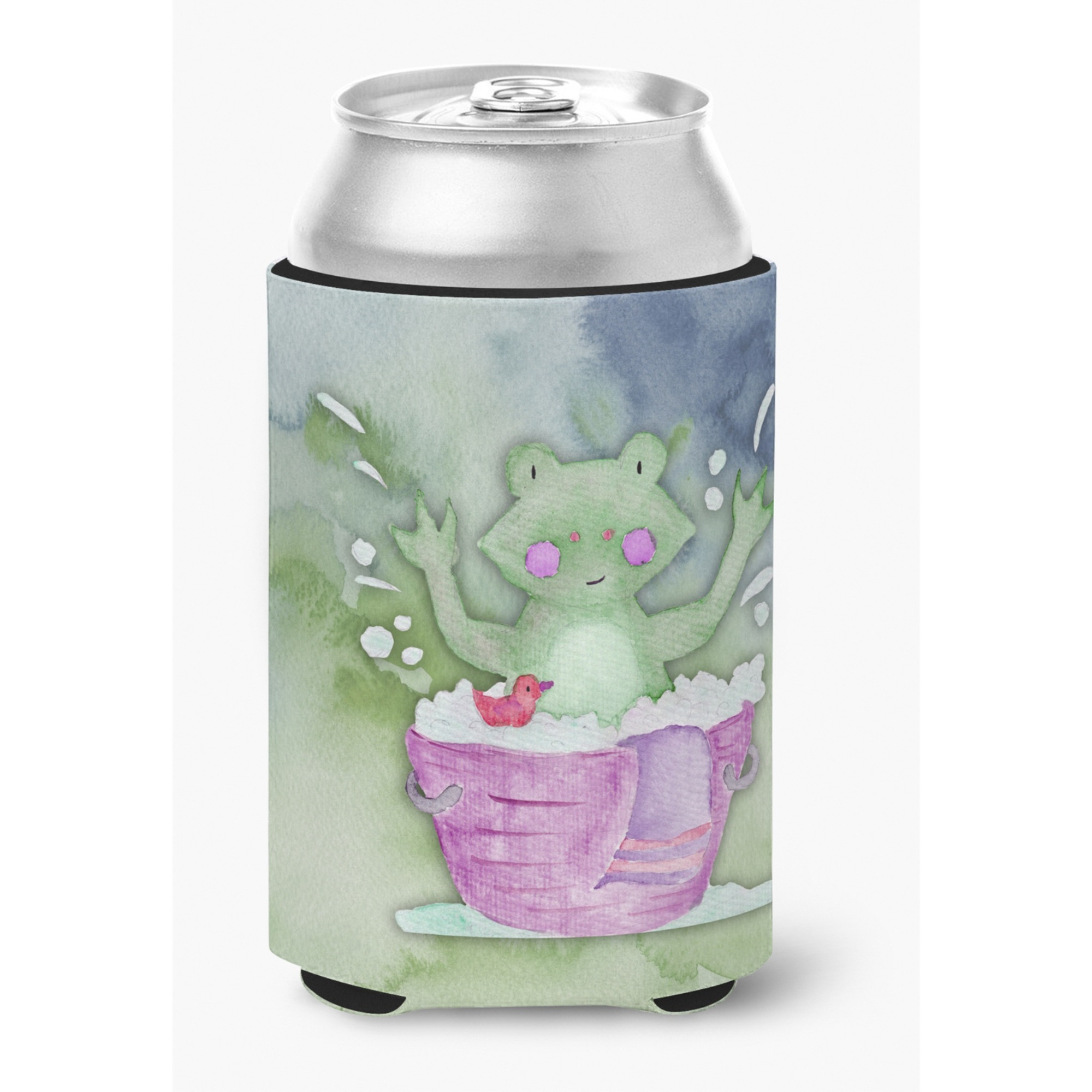 &quotCaroline's Treasures Frog Bathing Watercolor Decorative Can Hugger, Multicolor"