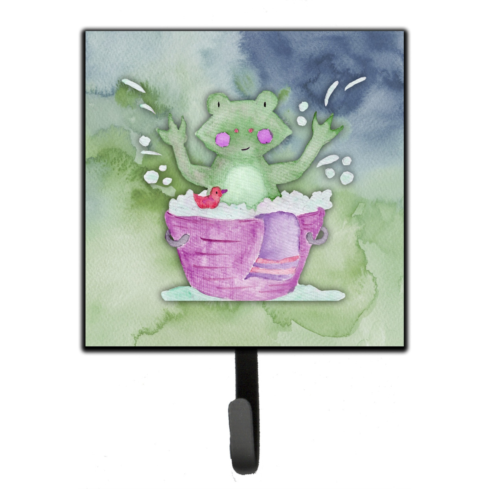&quotCaroline's Treasures Frog Bathing Watercolor Wall Hook, Small, Multicolor"