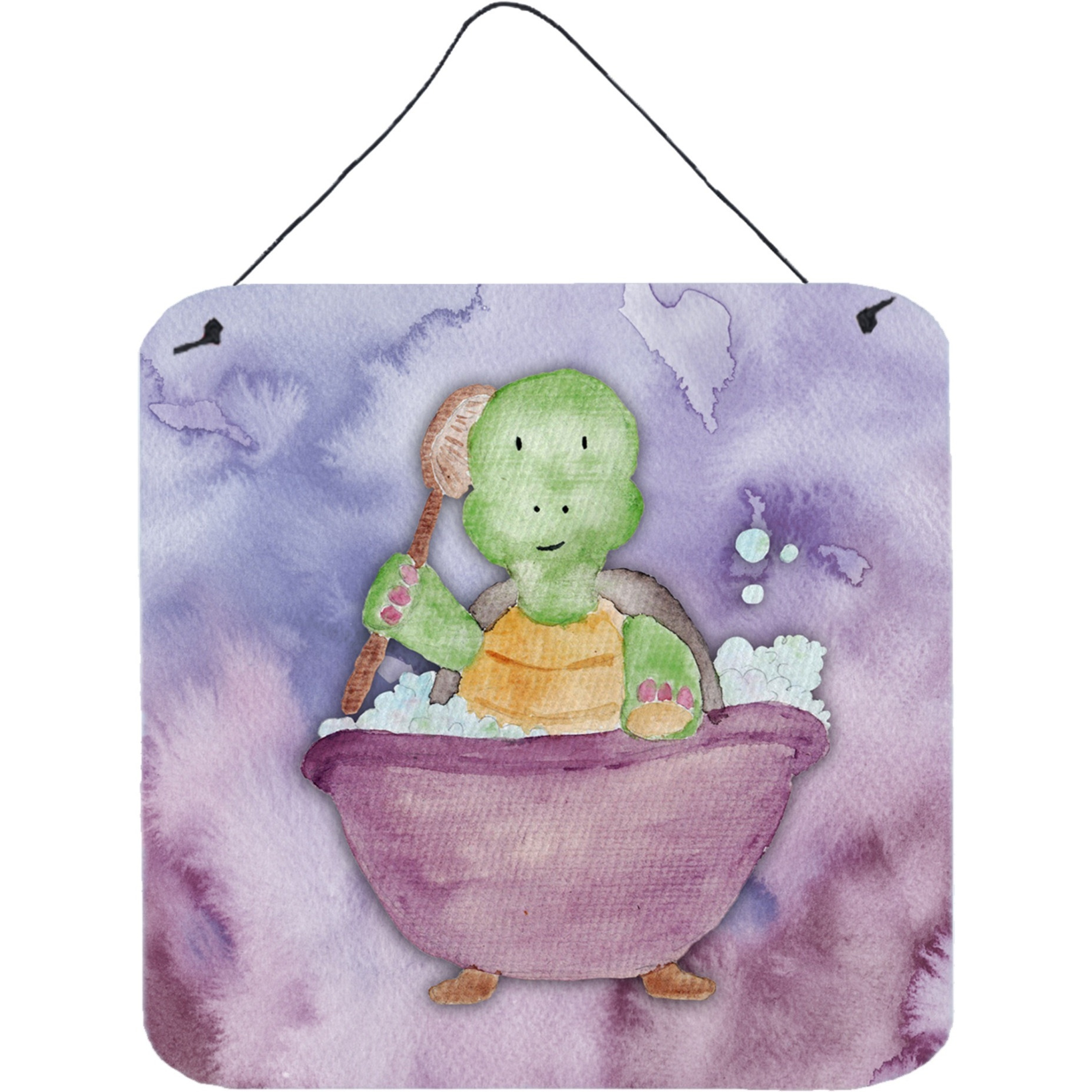 &quotCaroline's Treasures Turtle Bathing Watercolor Metal Print, 6"&quotH x 6"&quotW, Multicolor"
