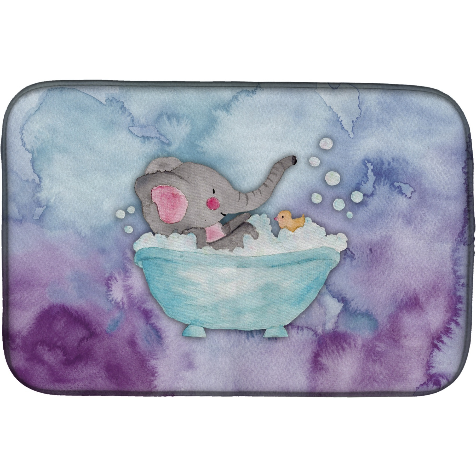&quotCaroline's Treasures Elephant Bathing Watercolor Dish Drying Mat, 14"" x 21"", Multicolor"