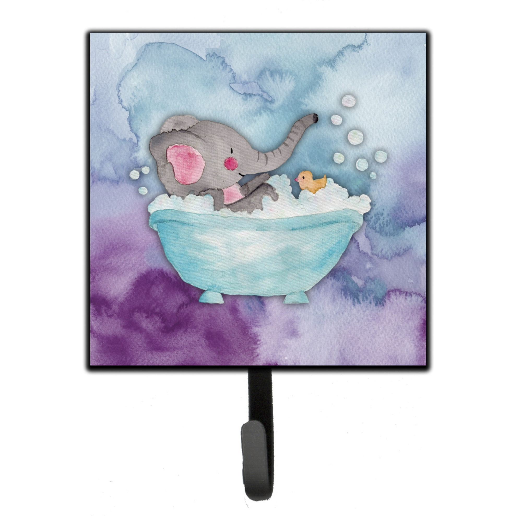 &quotCaroline's Treasures Elephant Bathing Watercolor Wall Hook, Small, Multicolor"