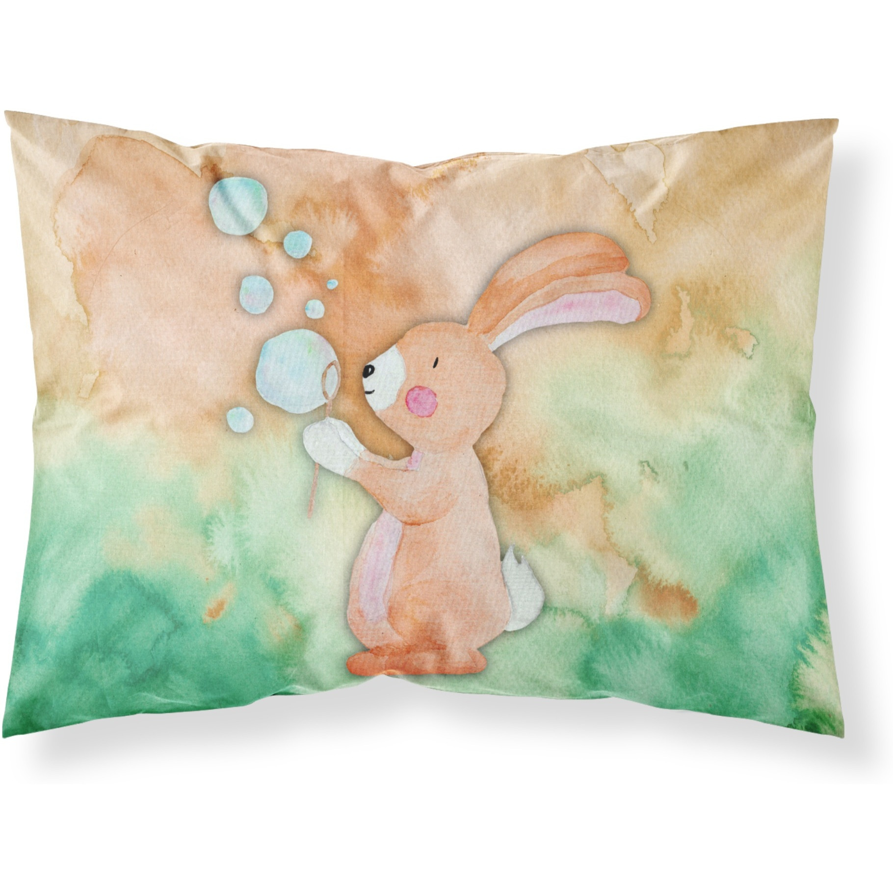 &quotCaroline's Treasures Rabbit and Bubbles Watercolor Pillowcase, Standard, Multicolor"