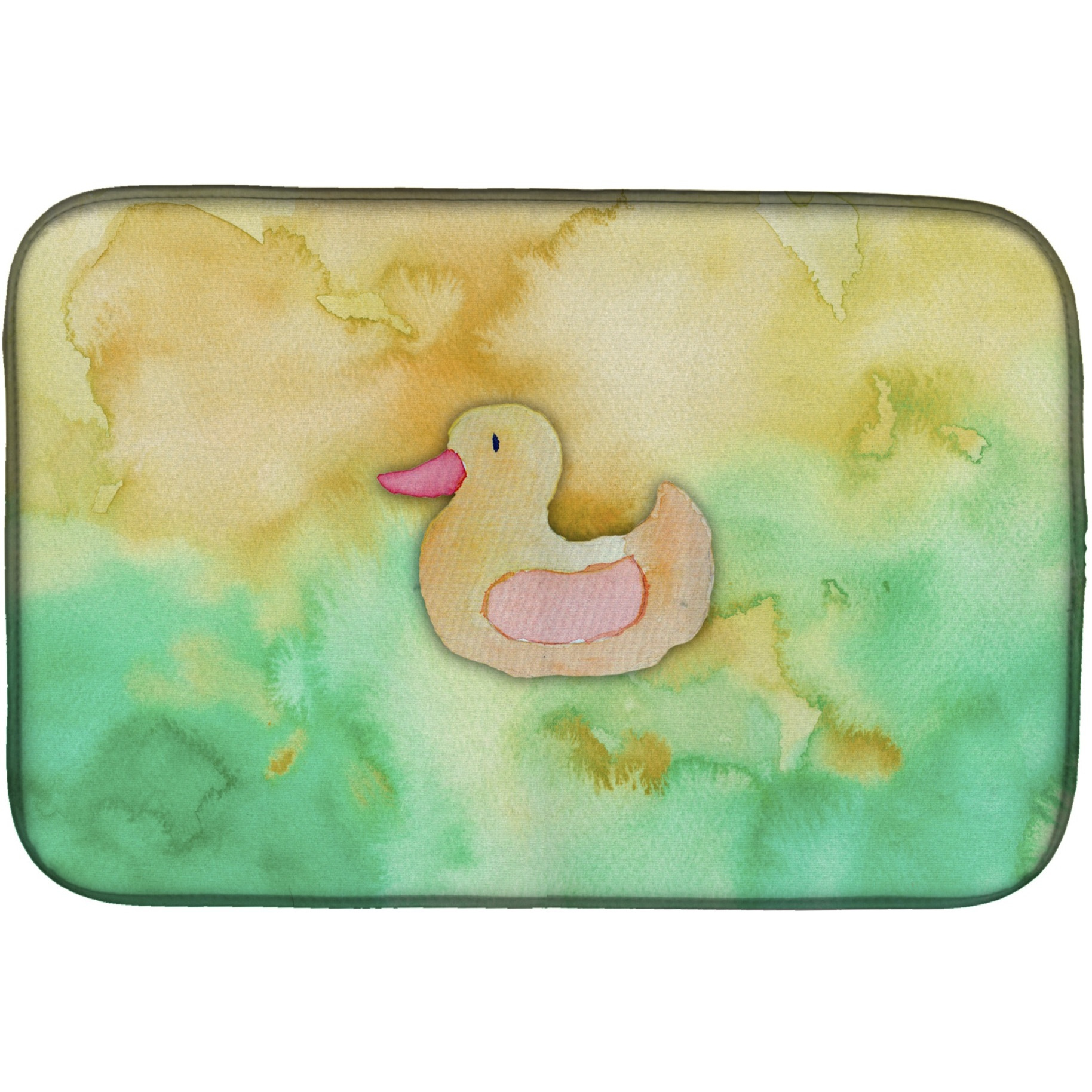 &quotCaroline's Treasures Rubber Duckie Watercolor Dish Drying Mat, 14"" x 21"", Multicolor"
